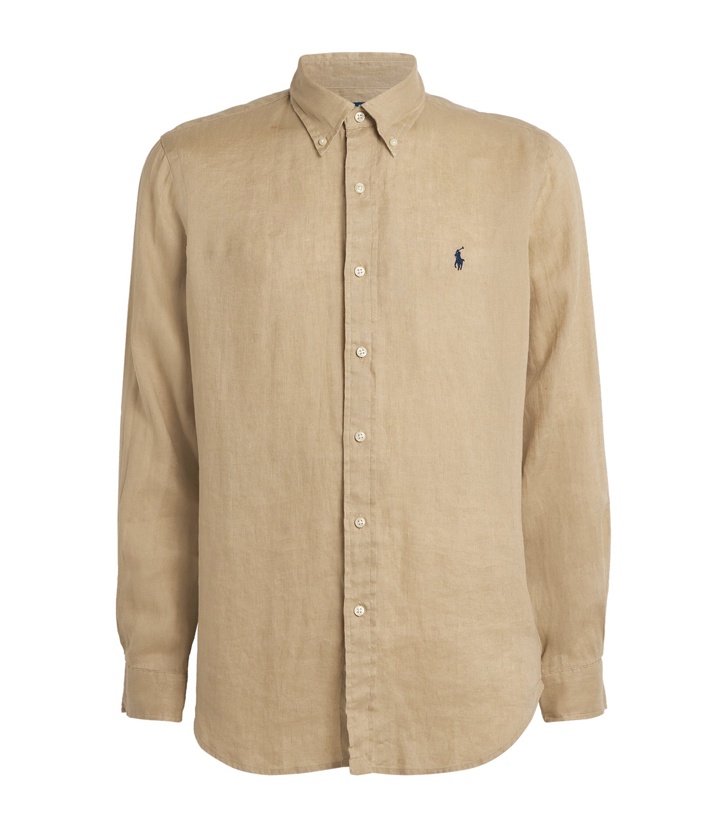 Linen Custom Fit Shirt BEIGE Image 1