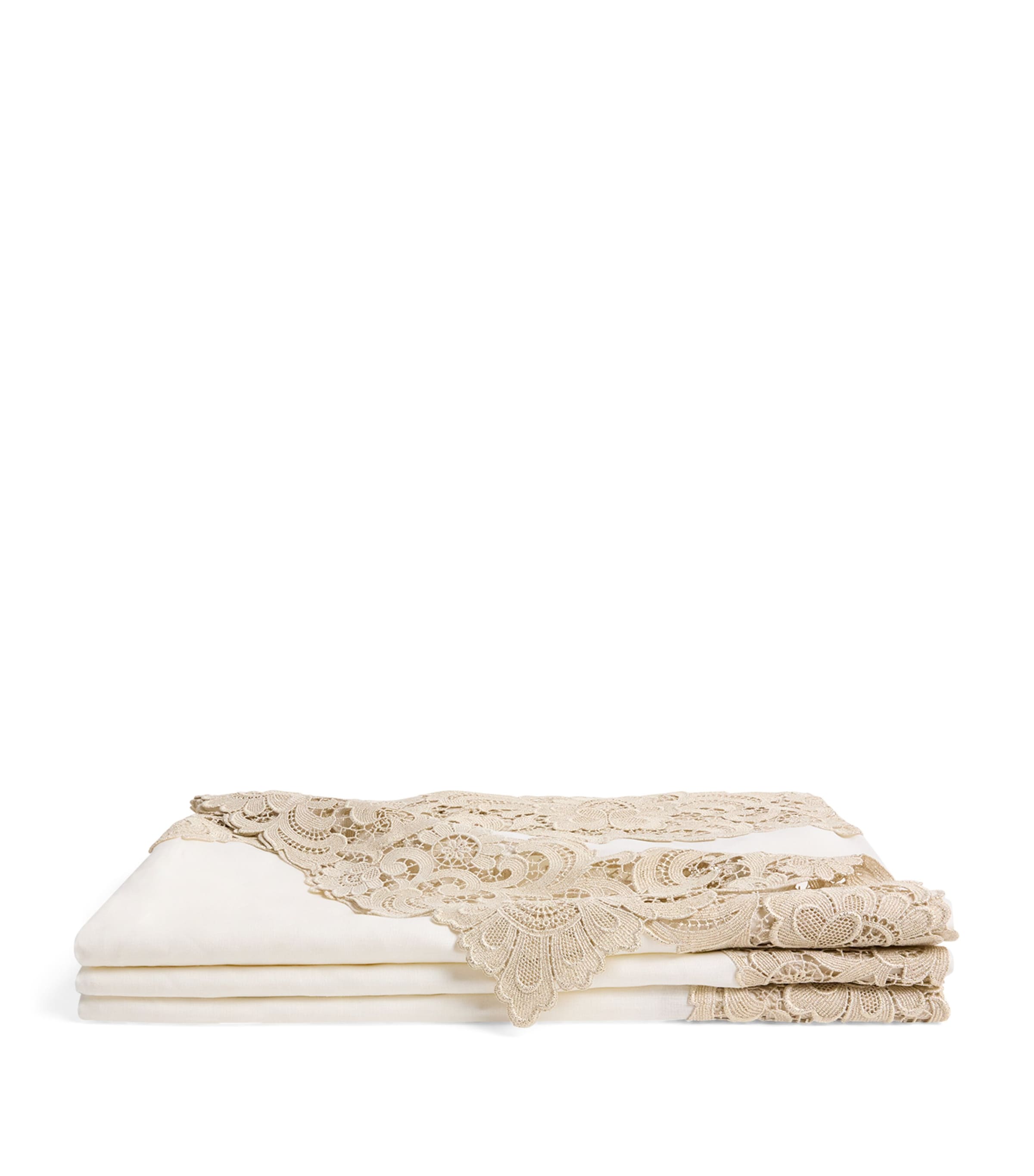 WEISSFEE Linen Paradise Tablecloth (180cm x 375cm) Snow Gold Image 1