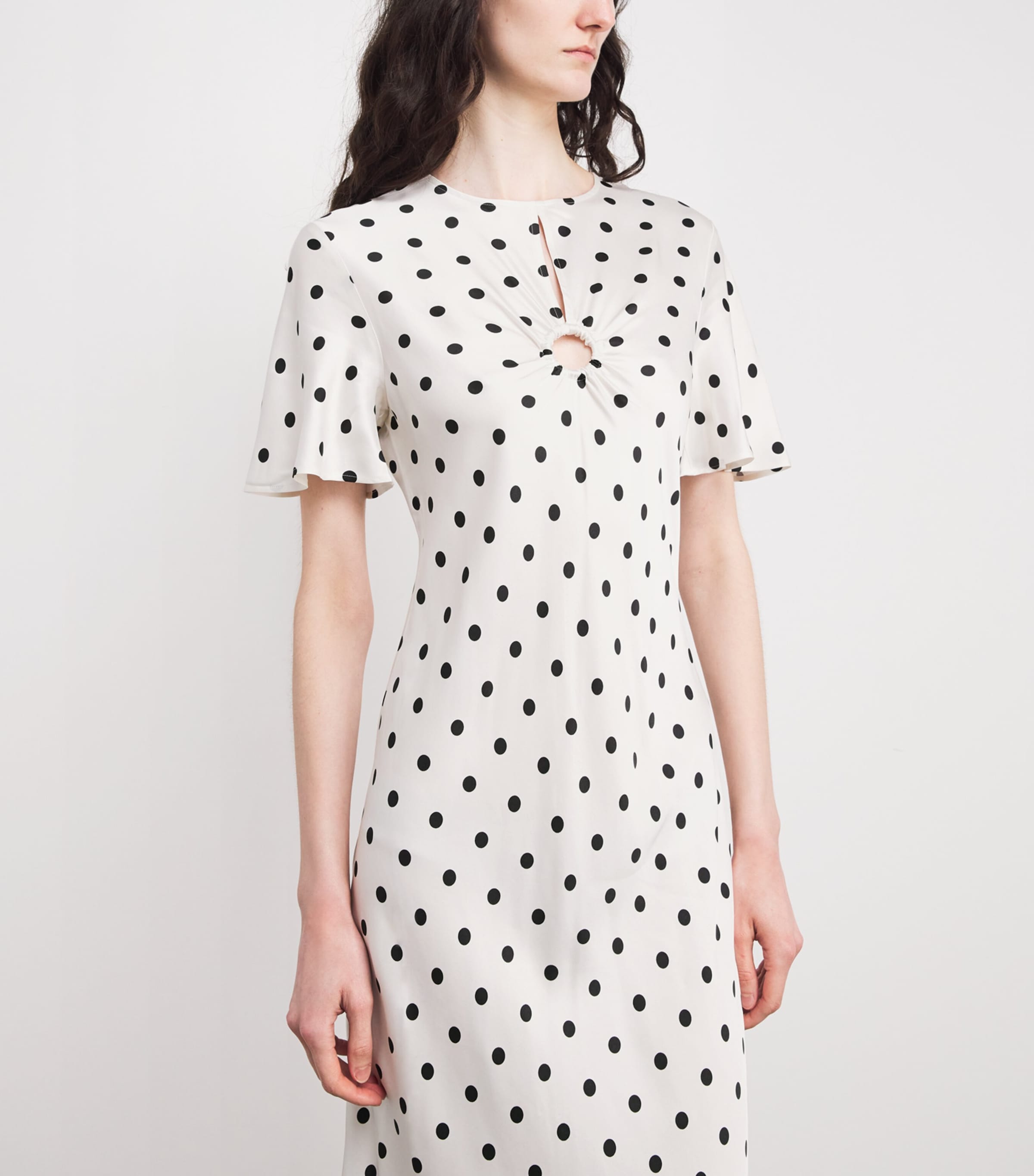 Satin Polka-Dot Maxi Dress DUAL-COLOR Image 4