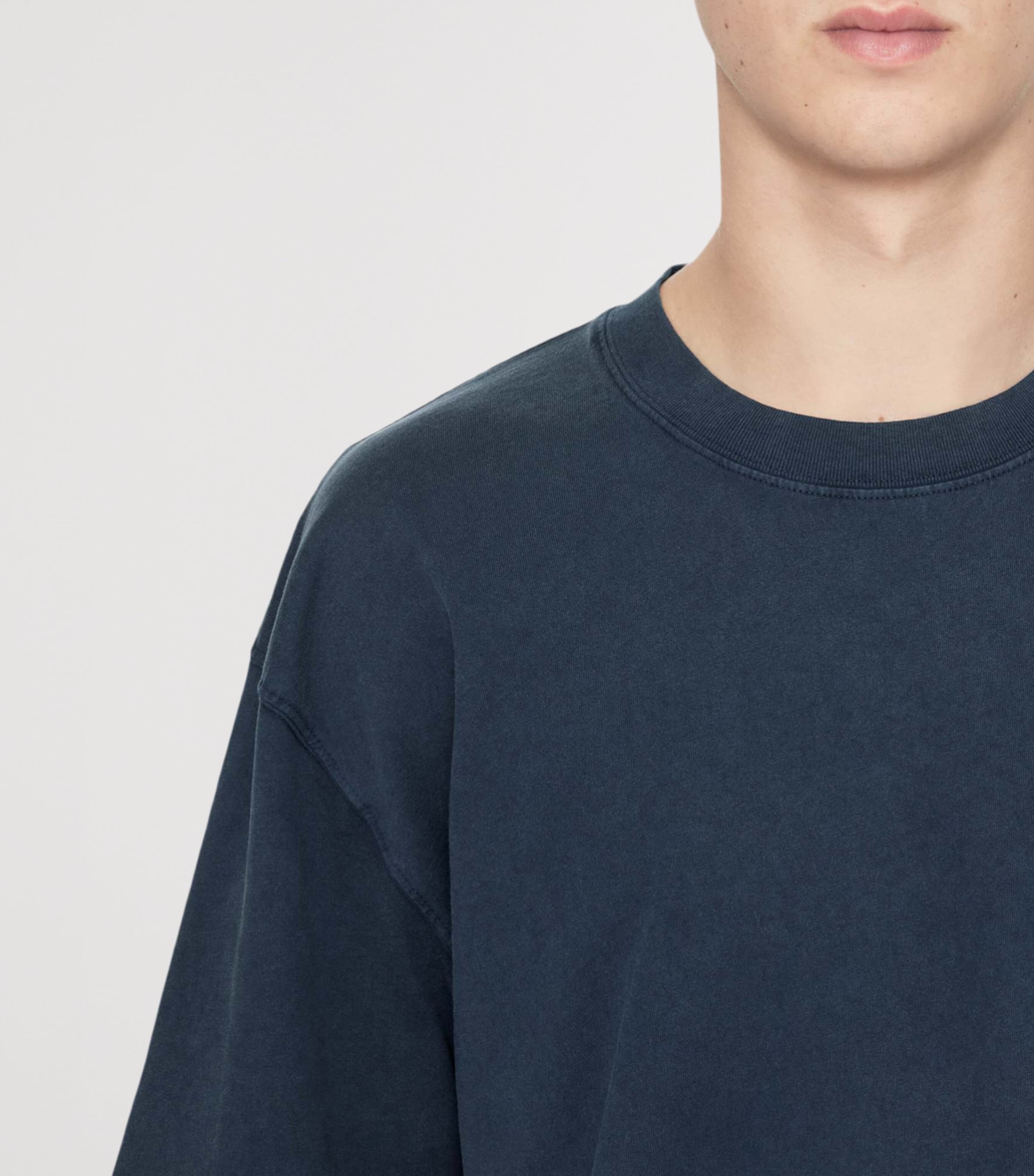 AllSaints Mens Organic Cotton Maddox T-Shirt Navy Blue Image 7