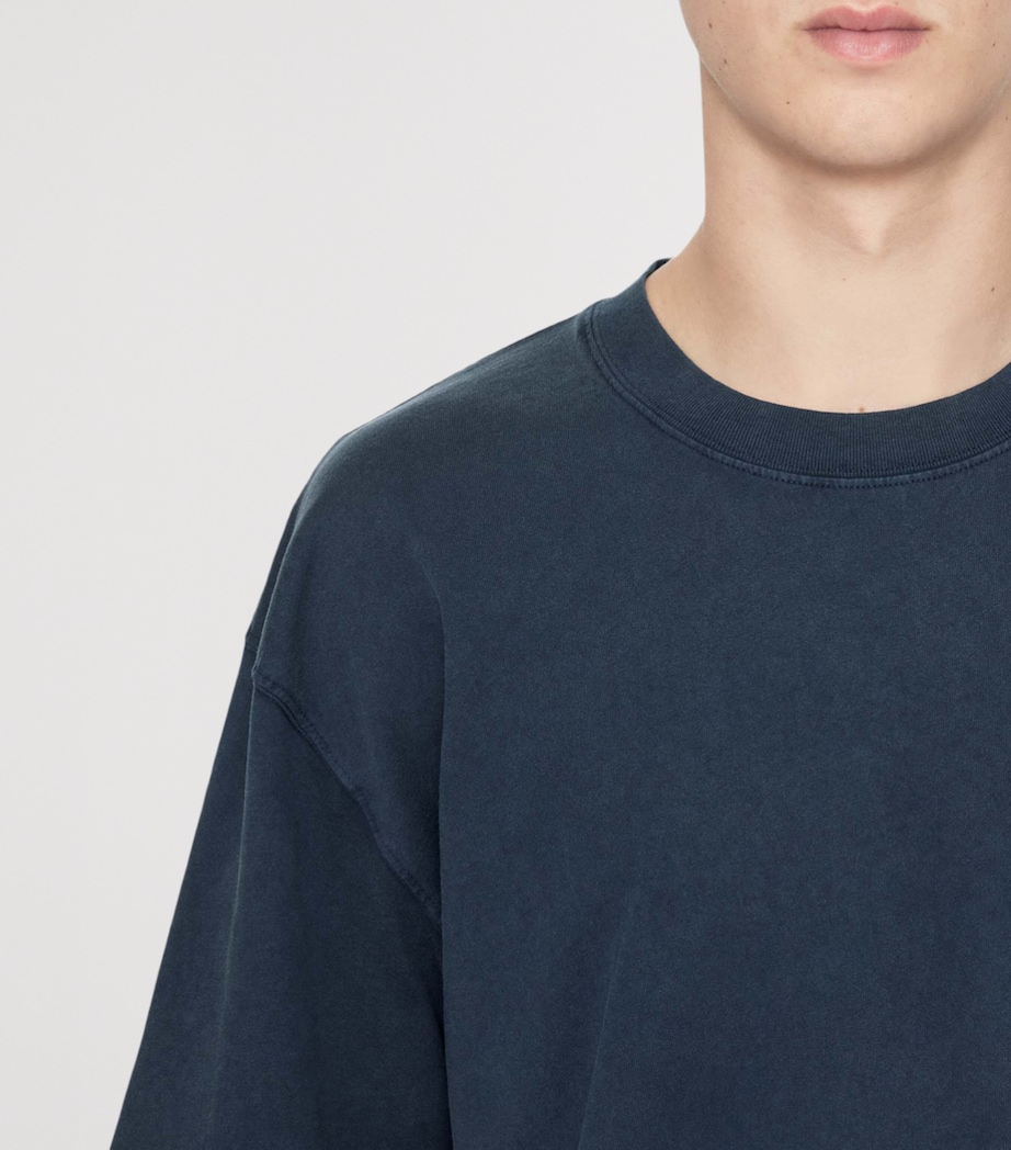 AllSaints Mens Organic Cotton Maddox T-Shirt Navy Blue Image 7