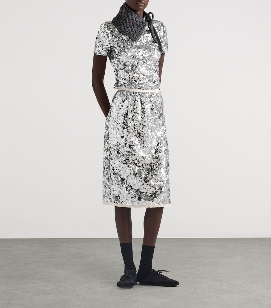 Embroidered Sequin T-Shirt F0118 Image 2