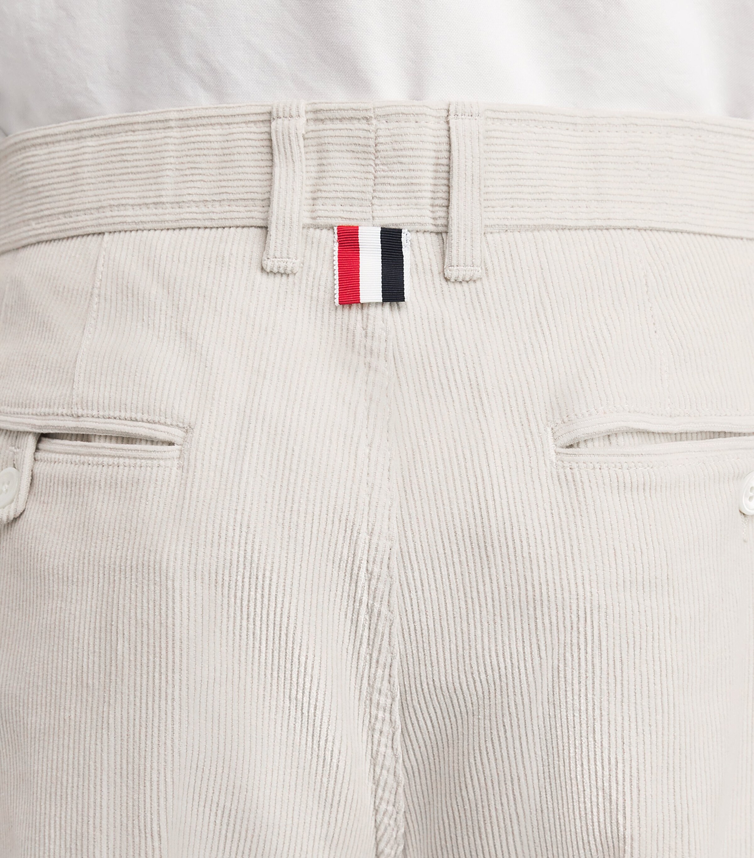 Thom Browne Mens Corduroy Tapered Chinos Natural White Image 3