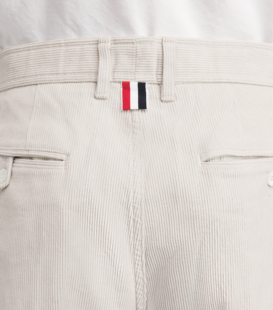 Thom Browne Mens Corduroy Tapered Chinos Natural White Image 3