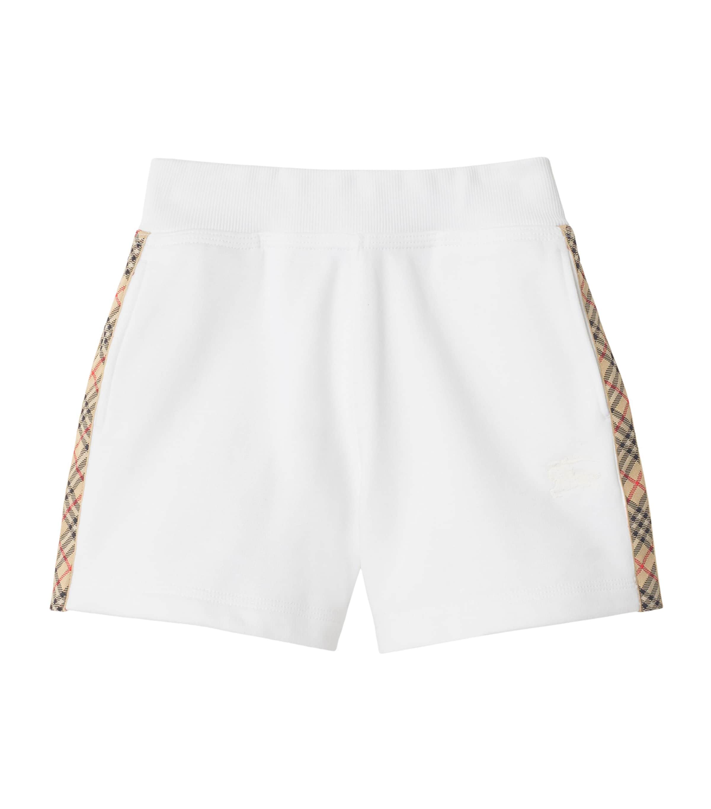 Cotton Check Shorts (3-12 Years) WHITE Image 1