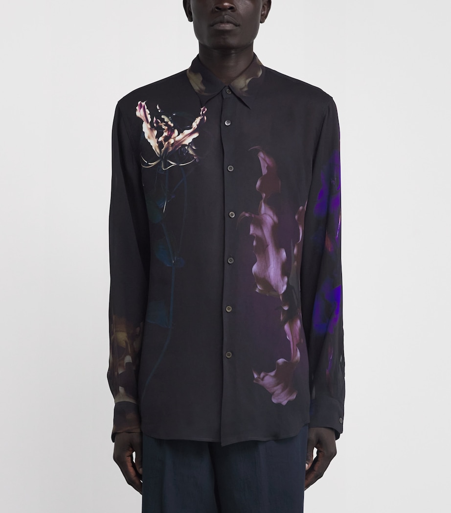Viscose Floral Print Shirt BLACK Image 3