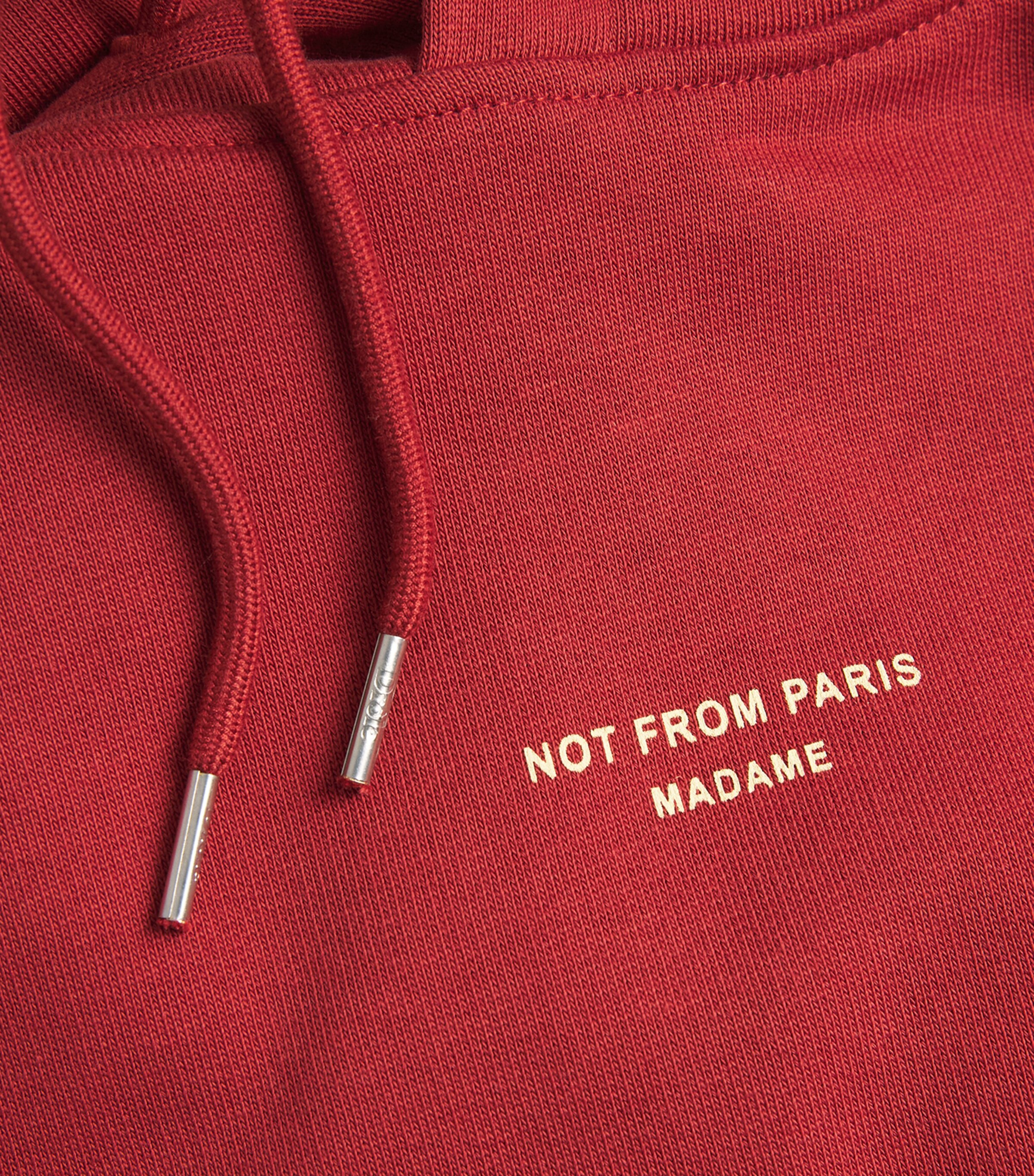 Drôle De Monsieur Mens Cotton Slogan Hoodie Dark Red Image 6