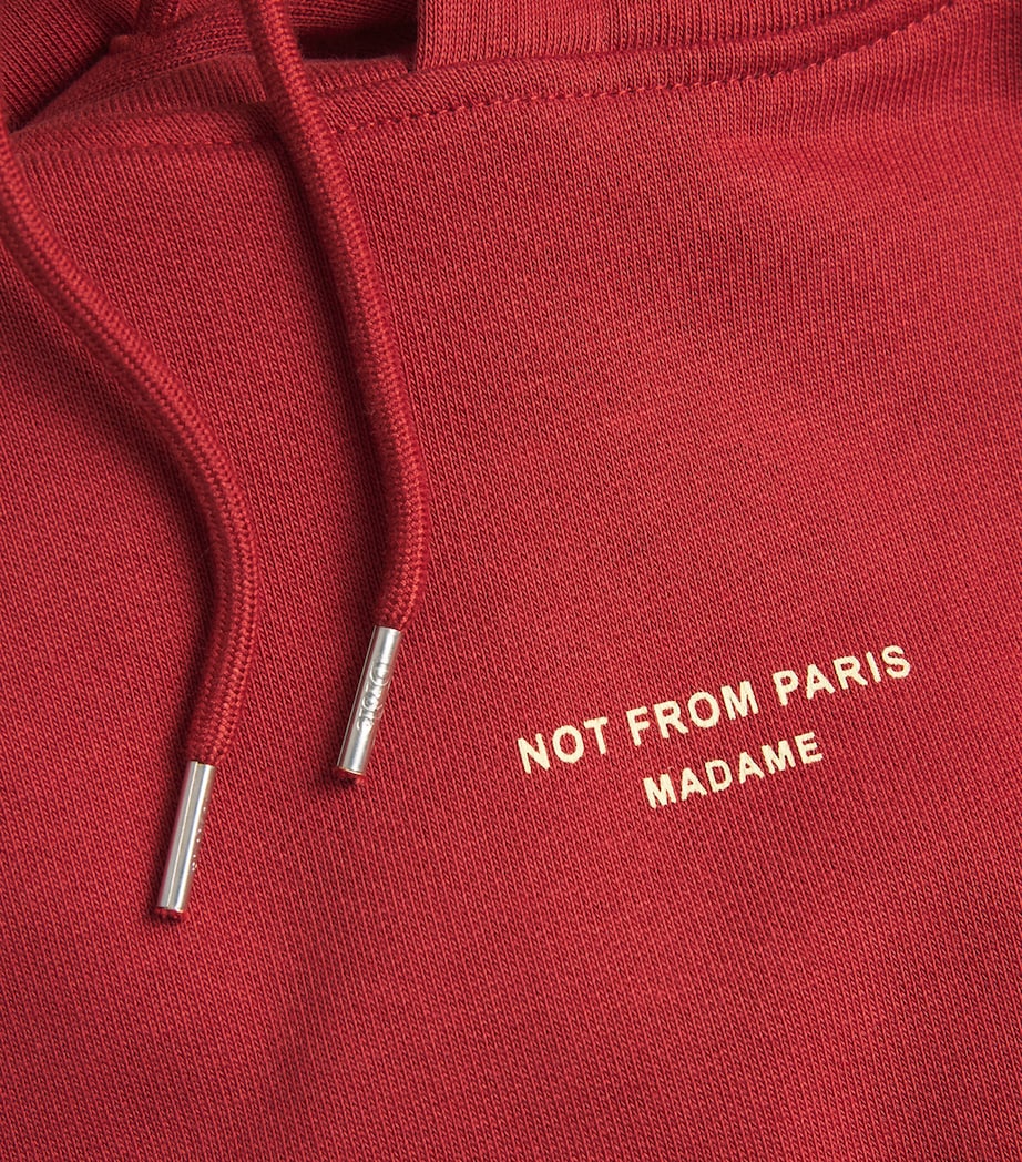 Drôle De Monsieur Mens Cotton Slogan Hoodie Dark Red Image 6
