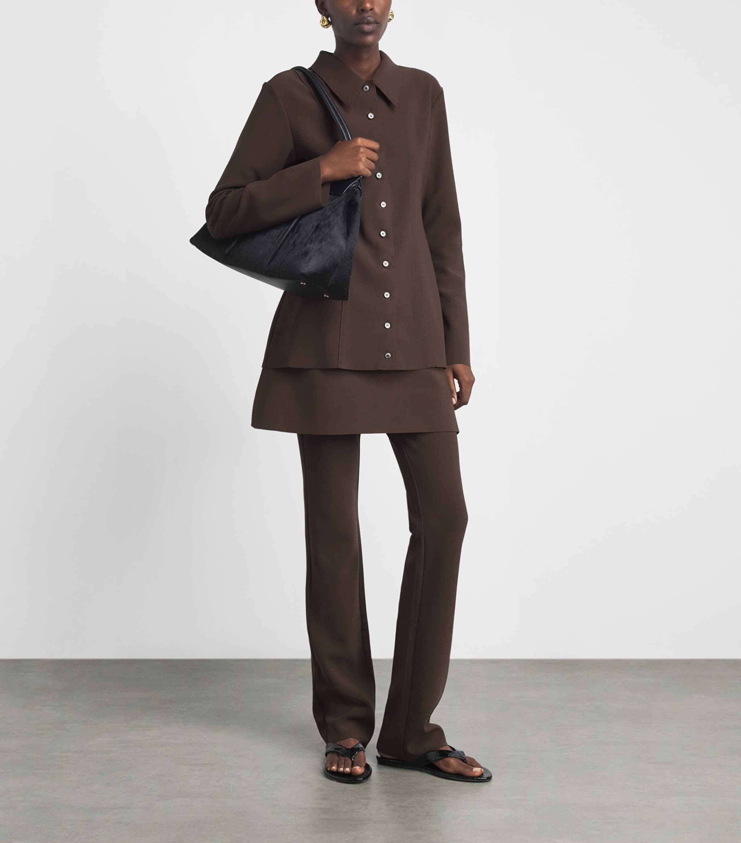 Birrot Womens Lay 2 Fitted Shirt Cocoa Brown Image 2