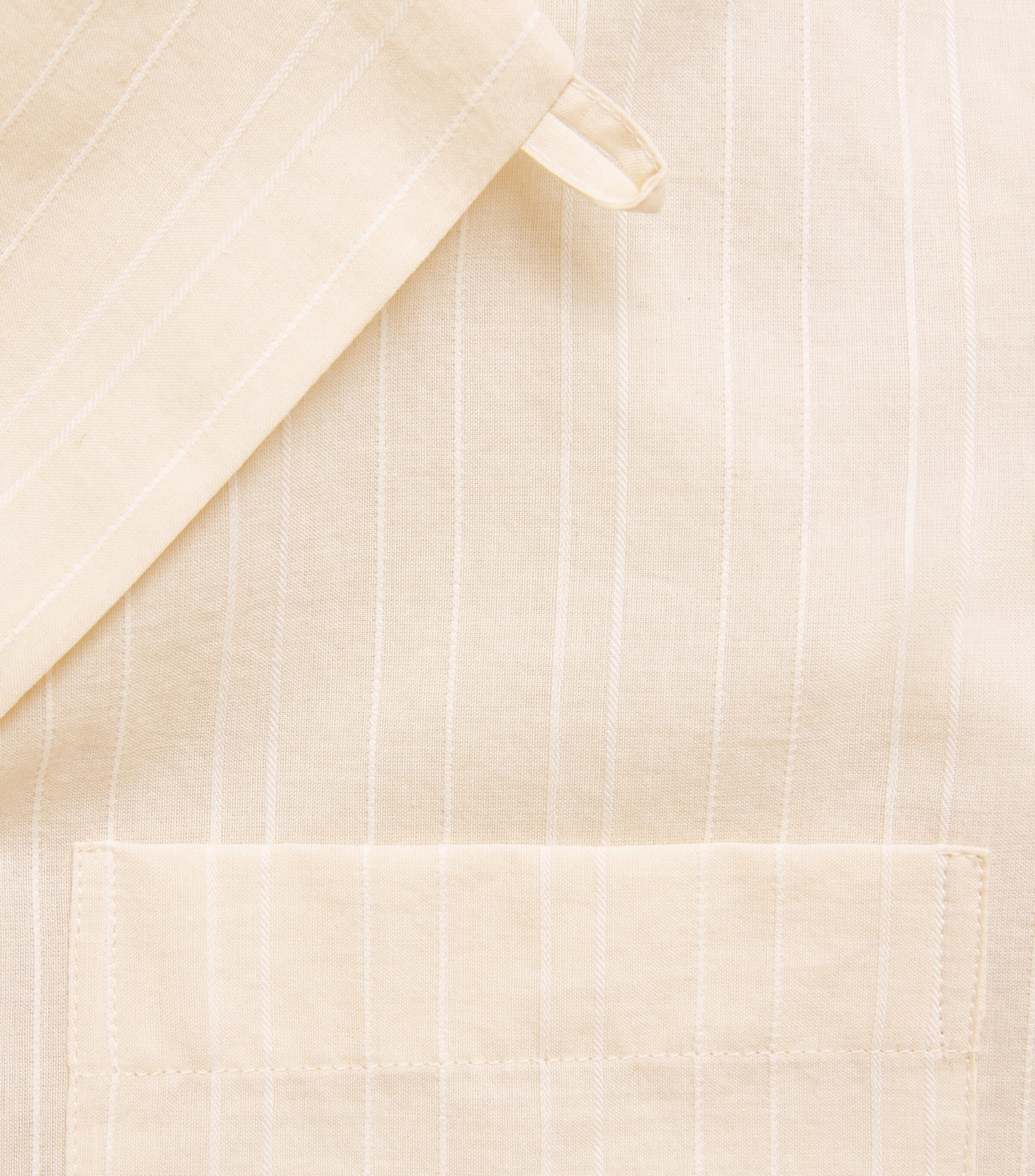 Lardini Mens Cotton Stripe Short-Sleeve Shirt Cream Image 6