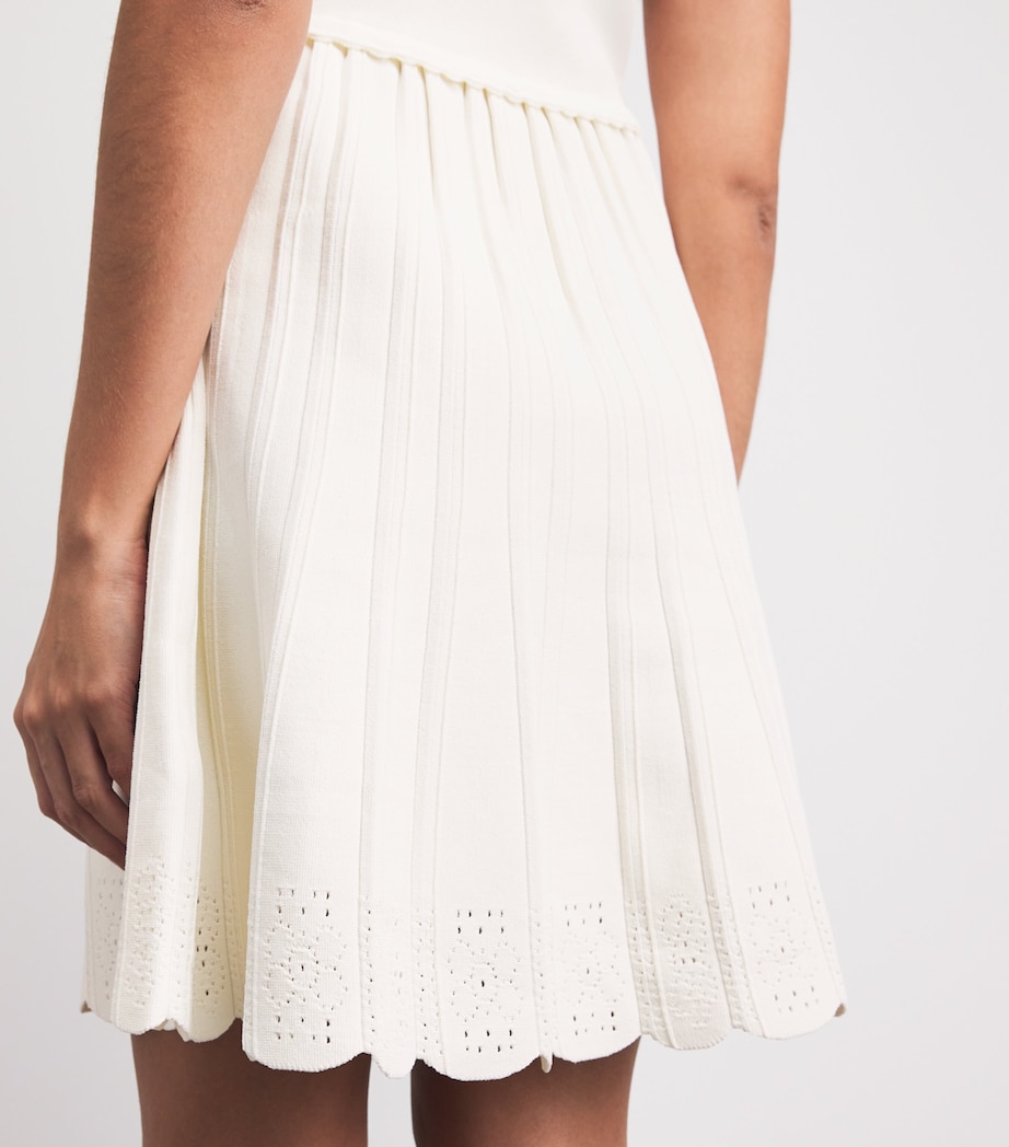 Sandro Paris Womens Knitted Pointelle Mini Dress Ecru Image 5