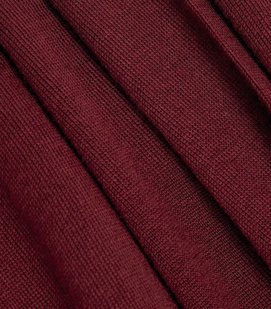 Virgin Wool Quarter-Zip Polo Sweater 041 DARK RED Image 5