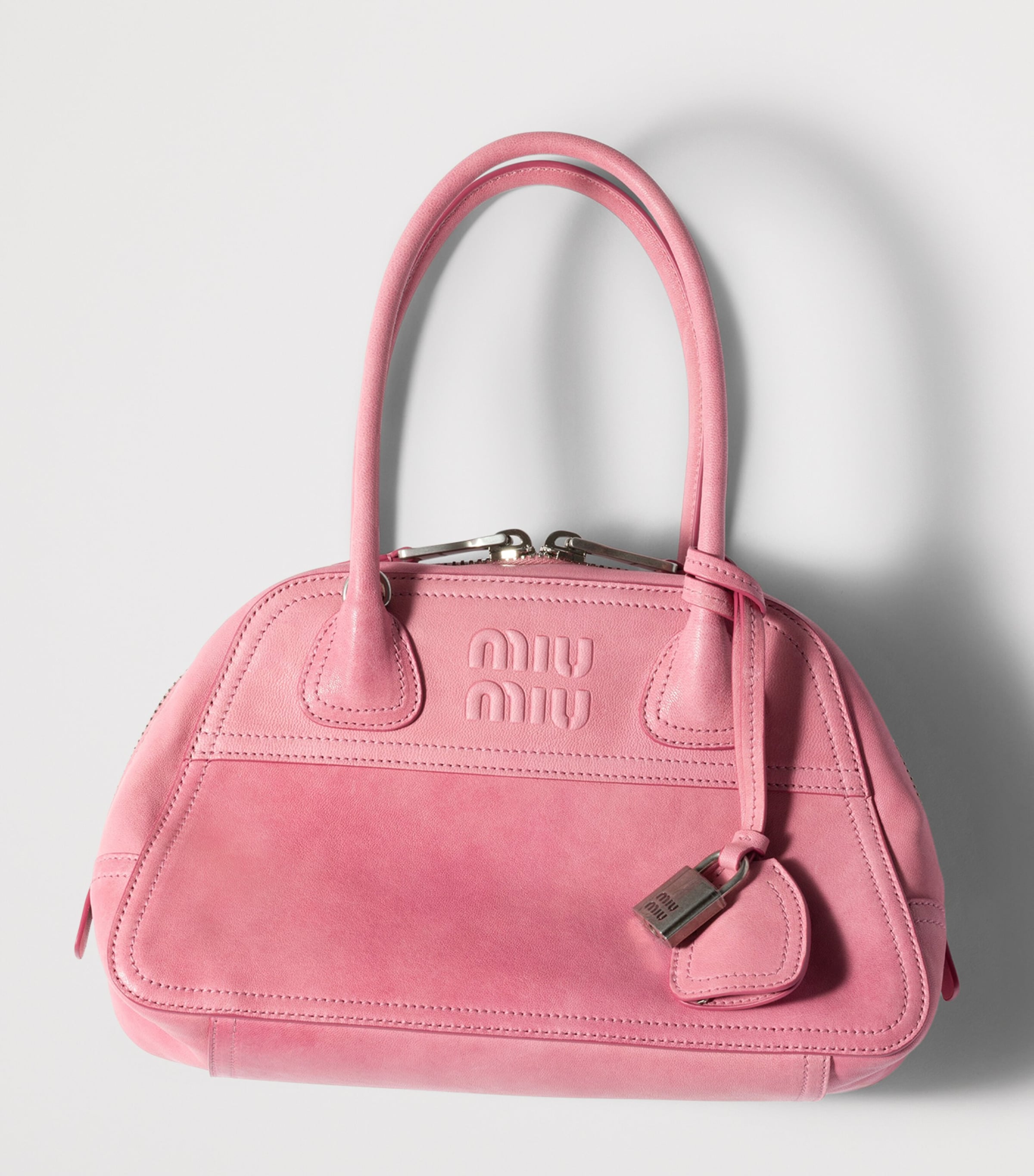 Miu Miu Nappa Leather Vivant Top-Handle Bag Pink Image 5