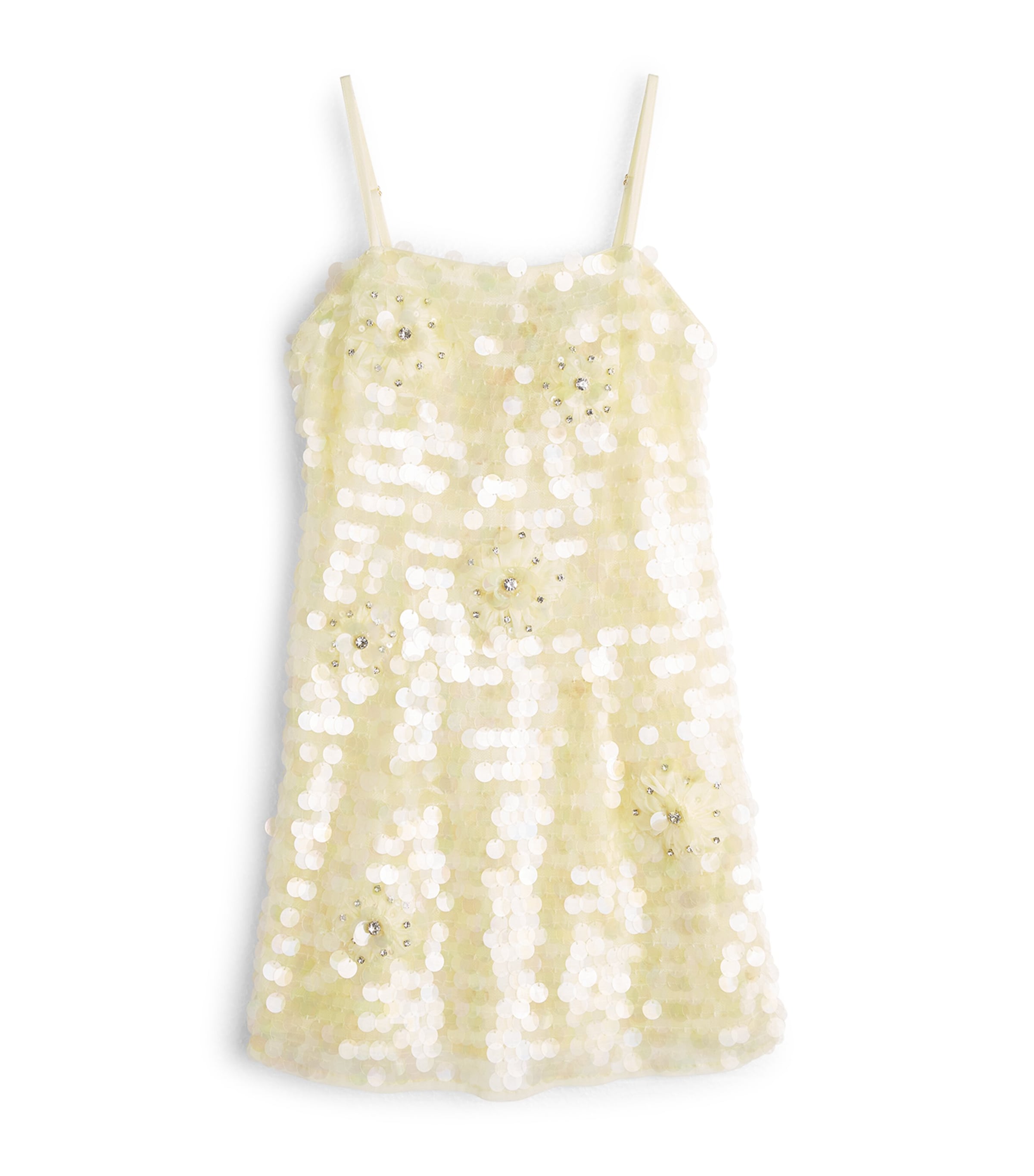 LoveShackFancy Sequinned Camira Dress (8-14 Years) Pallepalest Lemon Image 1
