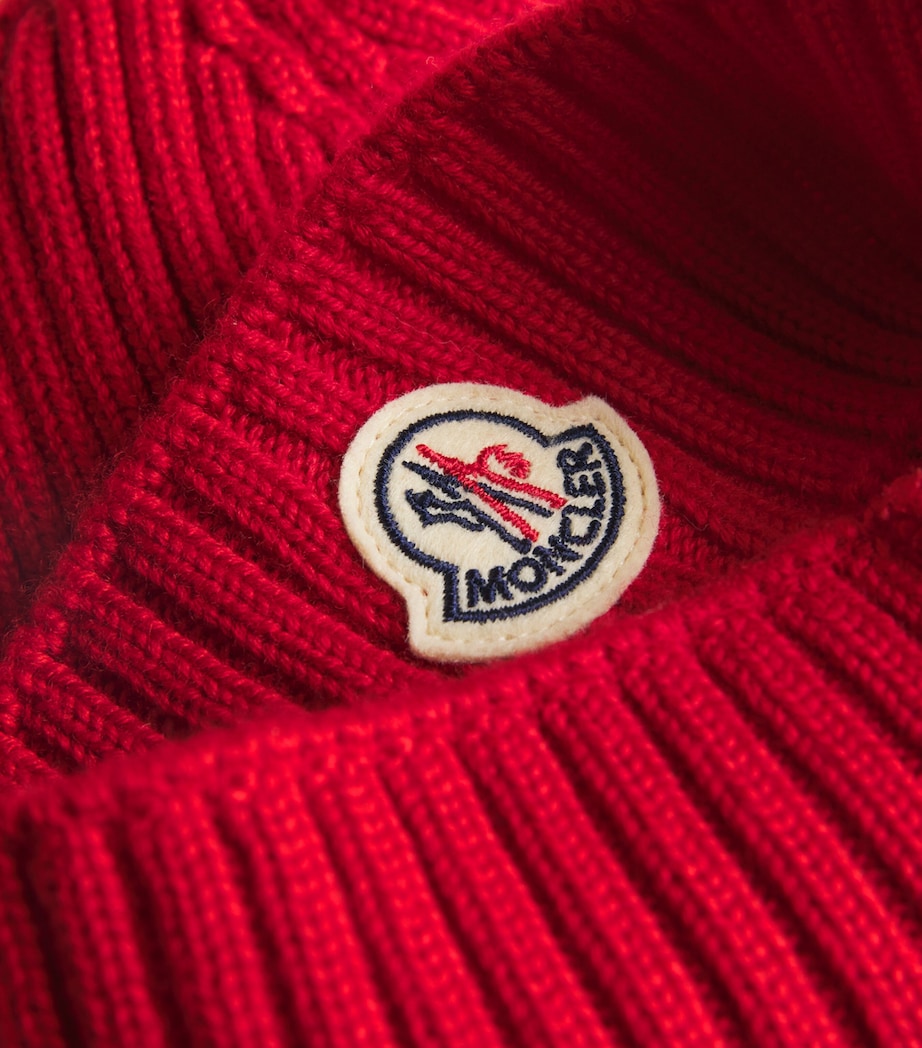 Moncler Enfant Virgin Wool Logo Beanie Image 3
