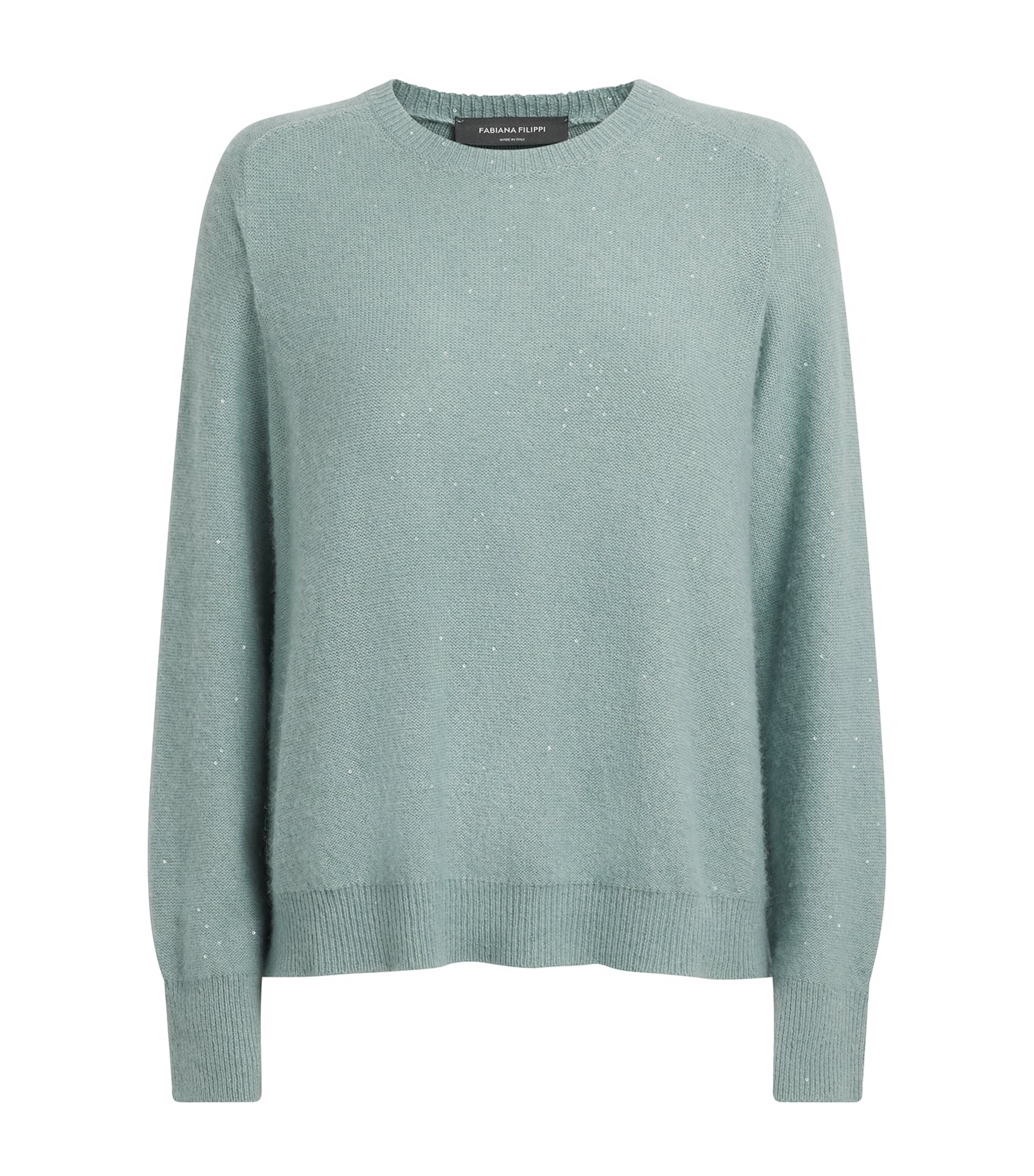 Fabiana Filippi Womens Sequin-Embellished Sweater Verde Image 1