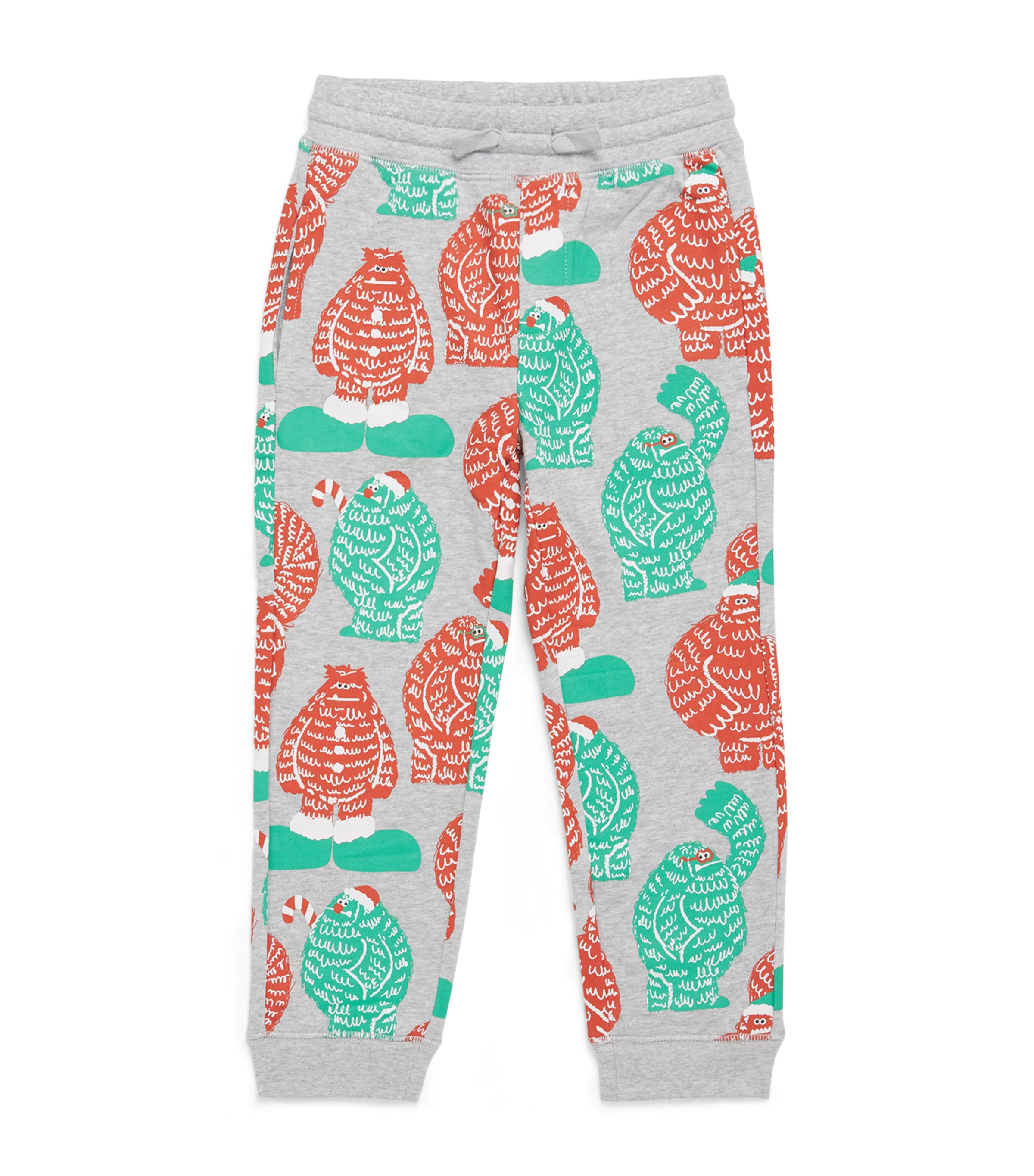 Stella Mccartney Organic Cotton Santa Print Sweatpants In Multi