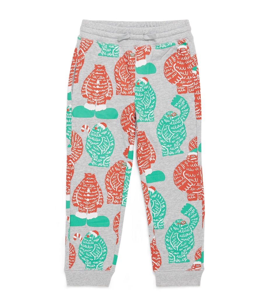 Organic Cotton Santa Print Sweatpants (3-14 Years) 807MCGRIGIO MED.MEL. Image 1