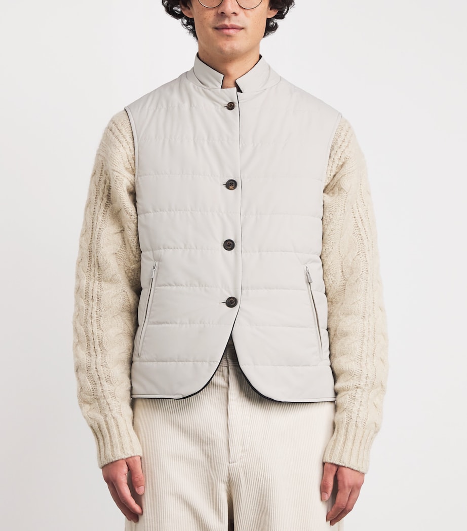 Cashmere-Silk Reversible Gilet BLU, SABBIA Image 6