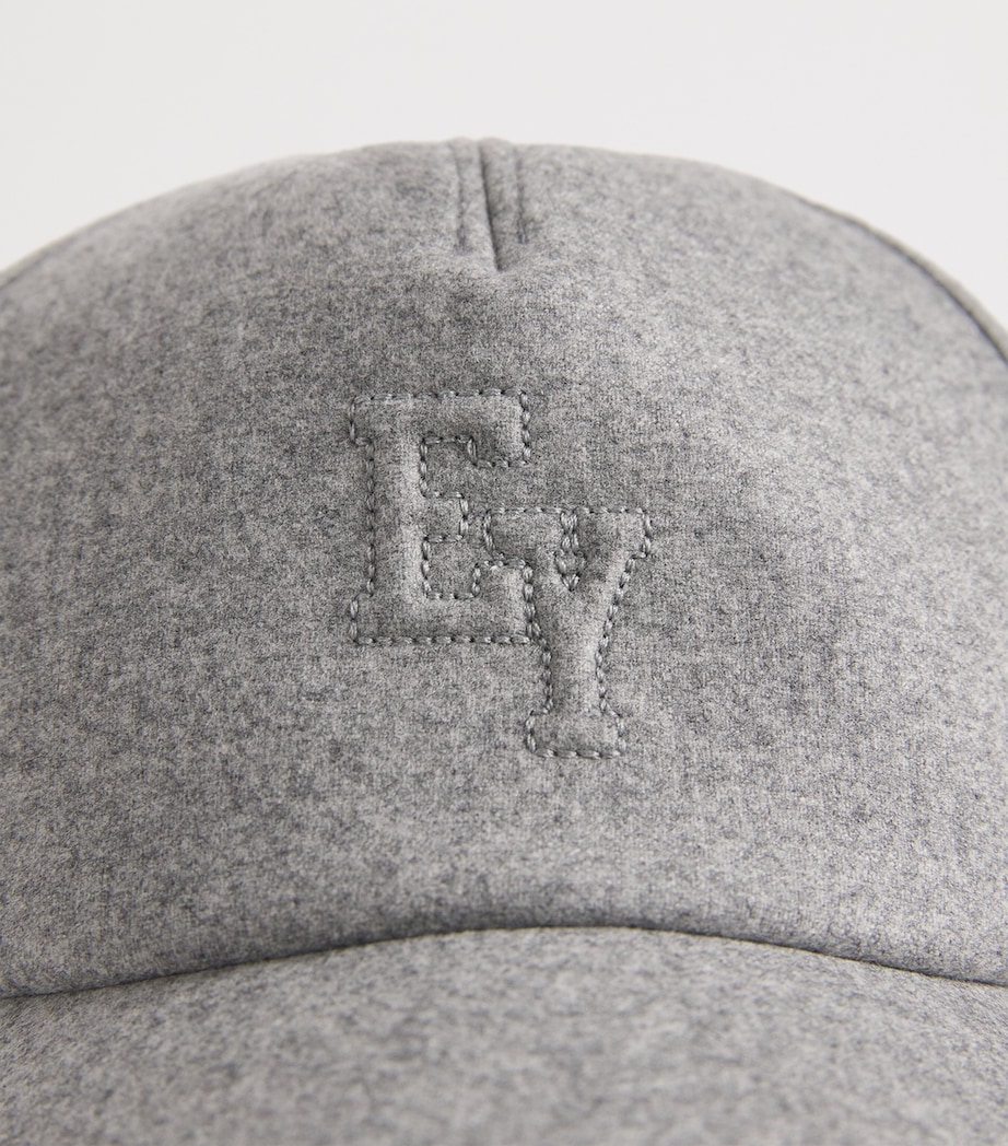 Embroidered Logo Baseball Cap GRIGIO MEDIO E TORTO Image 4