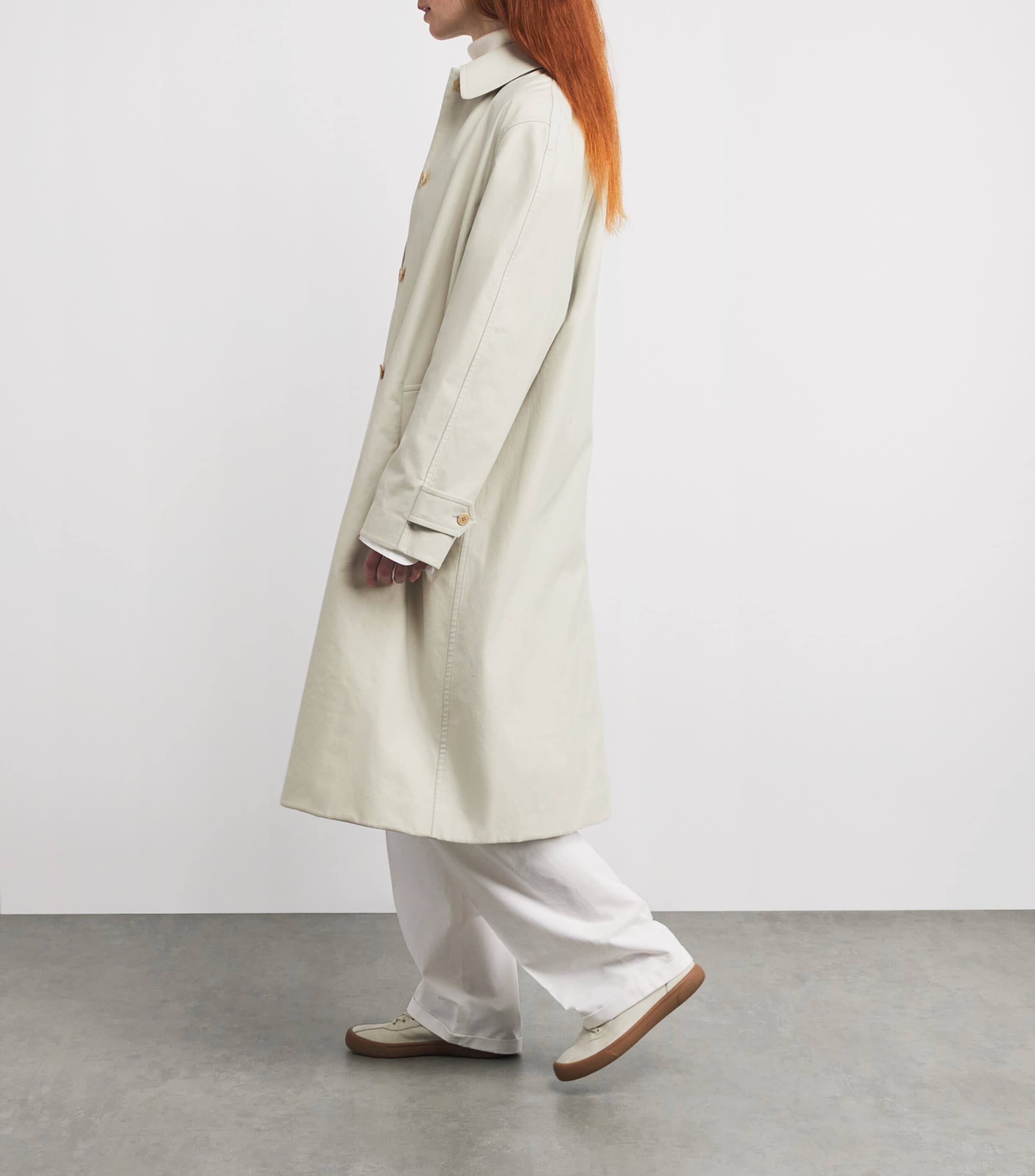 Pluma Cotton-Cashmere Coat SNOW Image 4