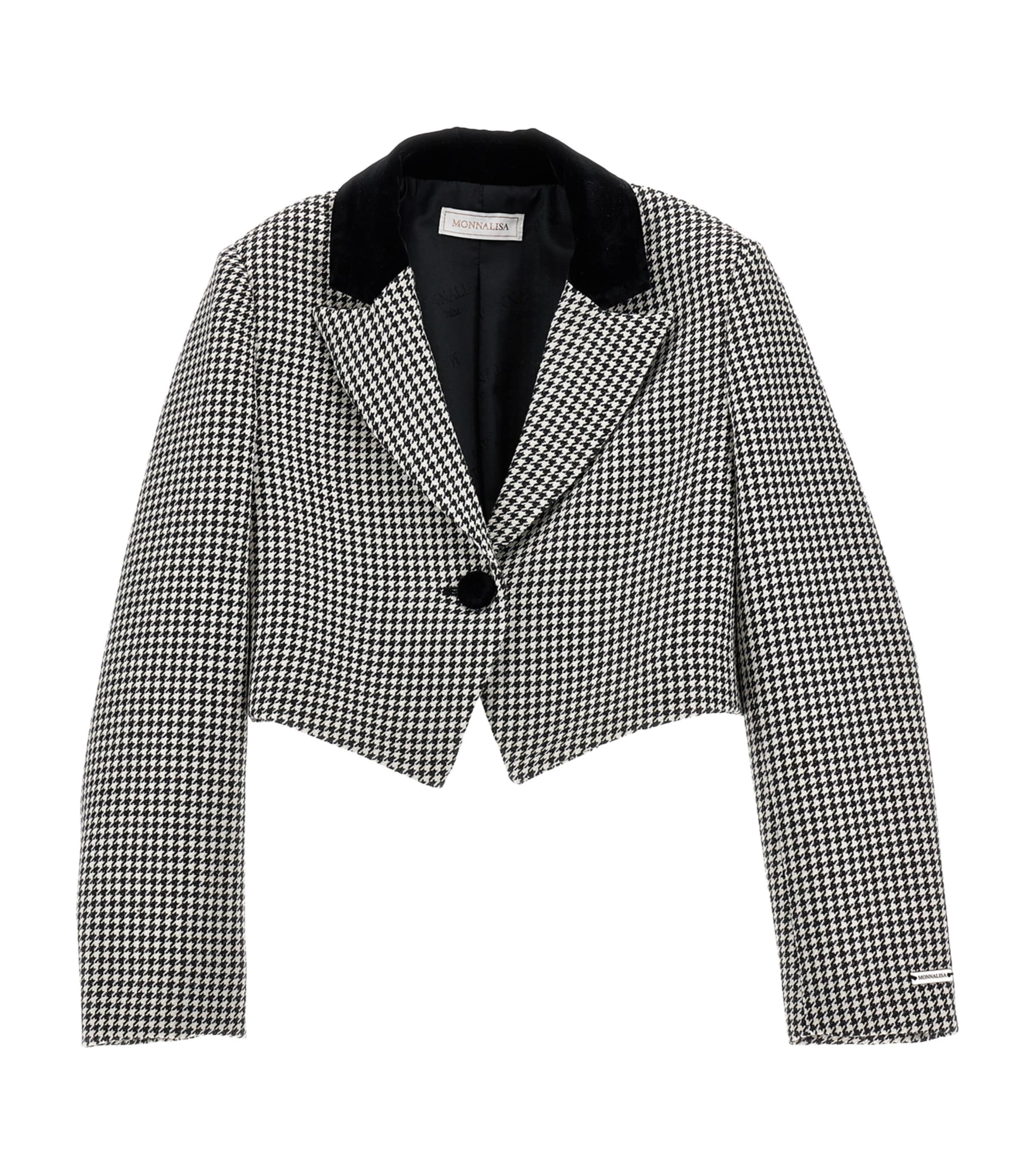 Monnalisa Check-print Jacket In Black