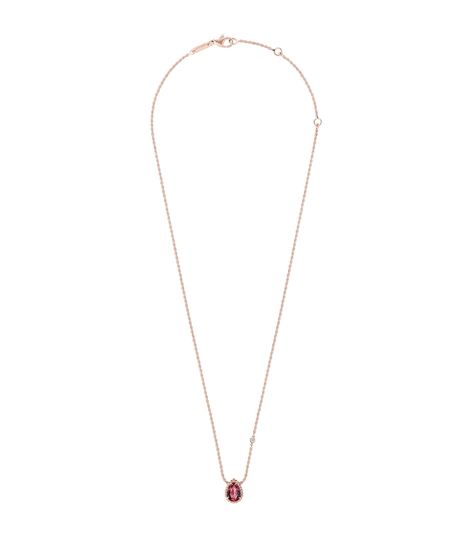 Extra Small Rose Gold, Diamond and Garnet Serpent Bohème Motif Necklace PINK Image 1