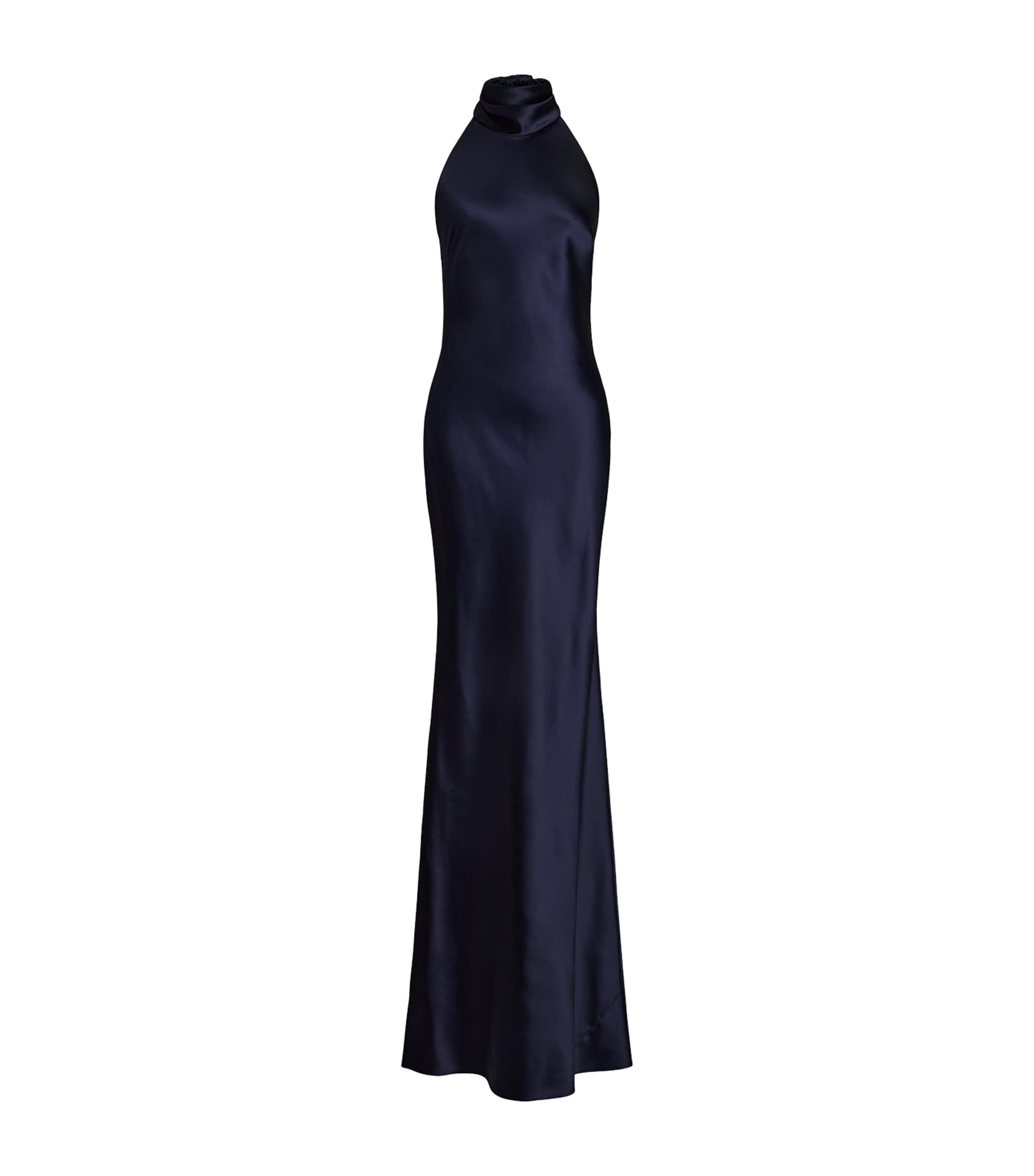Ralph Lauren Chilton-sleeveless-gown In Navy
