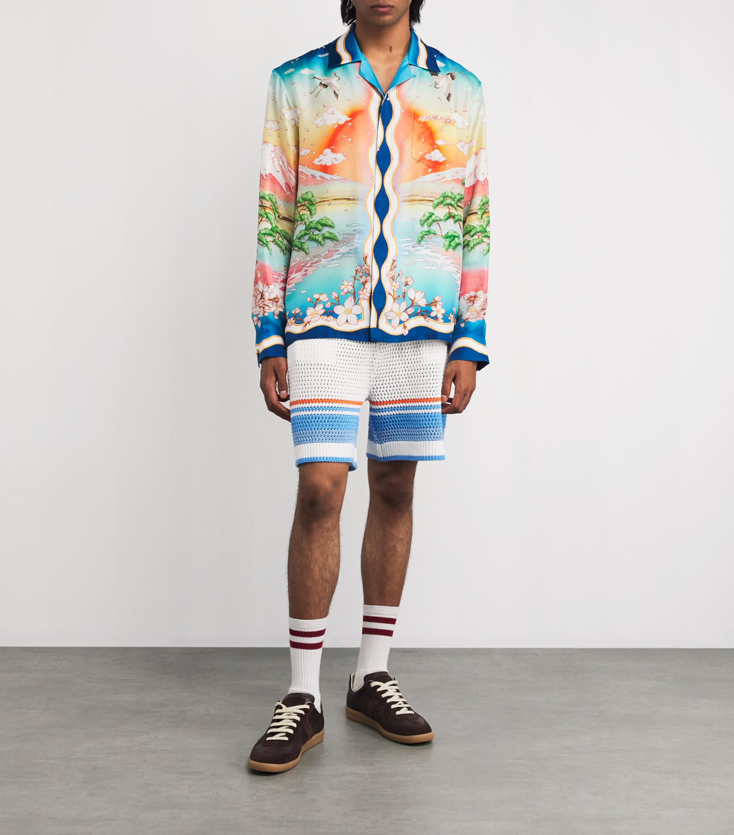 Casablanca Silk Tennis Club Print Shirt | Harrods US
