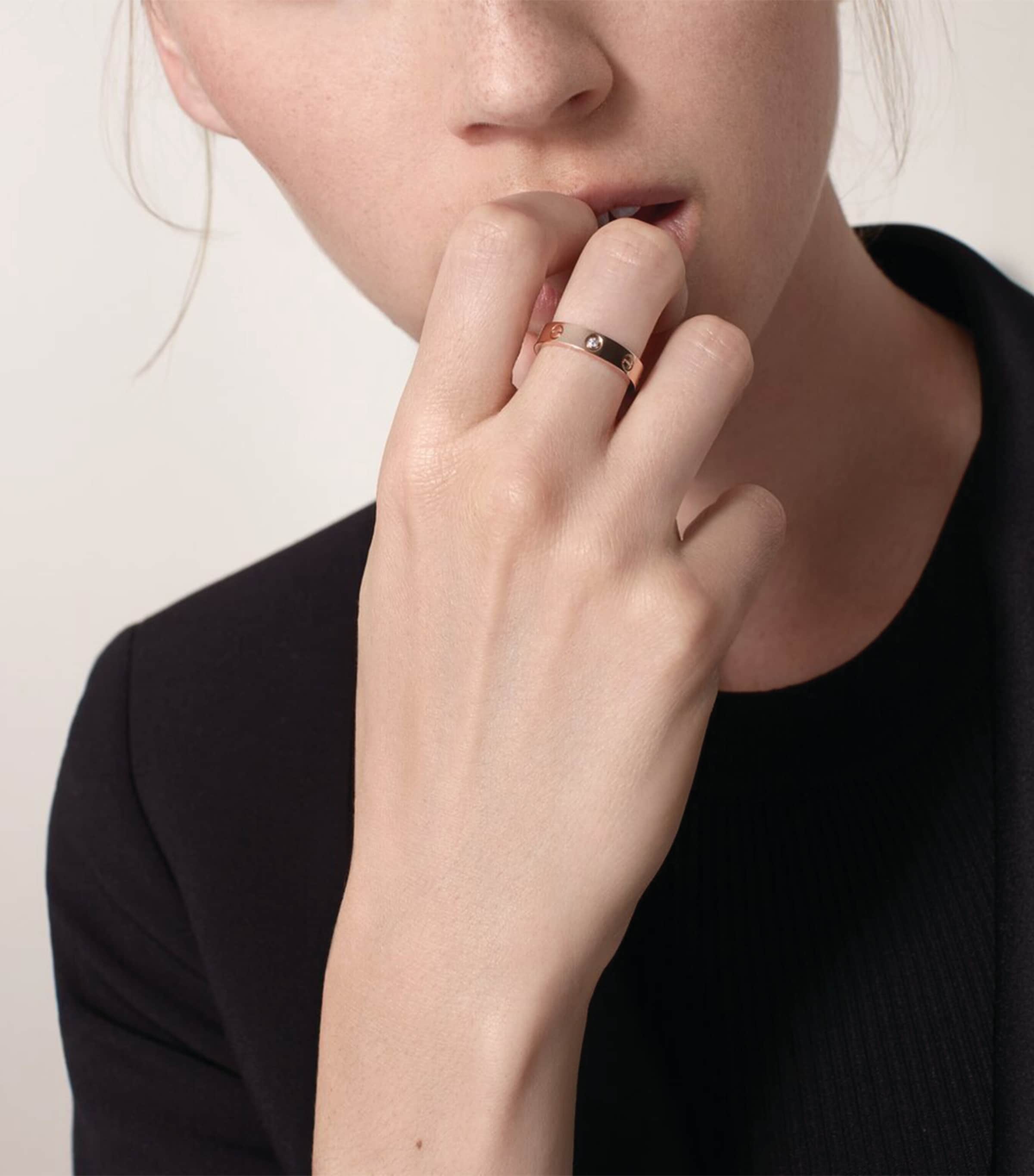 Rose Gold and Diamond LOVE Wedding Band MULTI Image 4