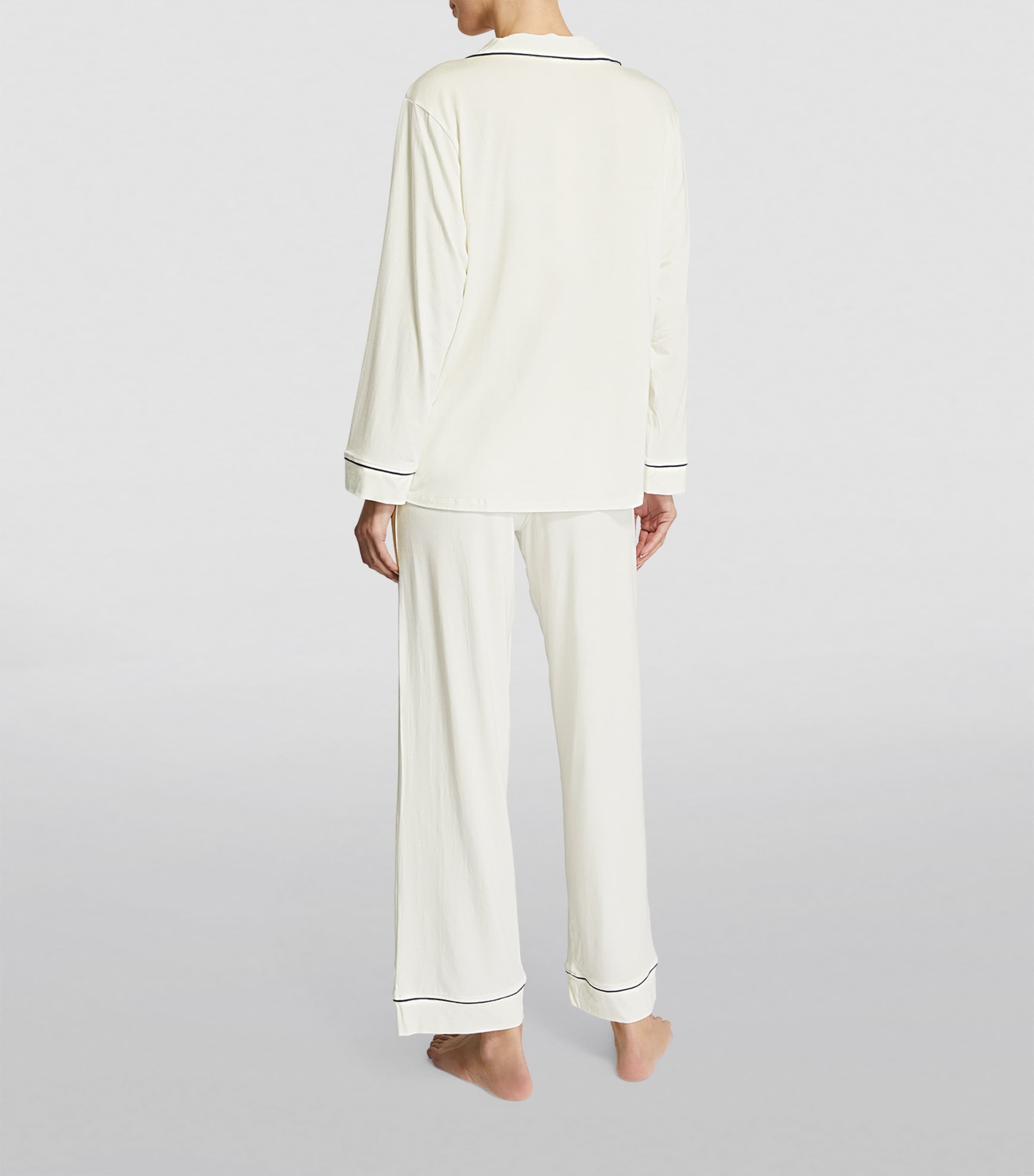 Eberjey Womens Gisele Pyjama Set Pure Ivory/navy Image 3