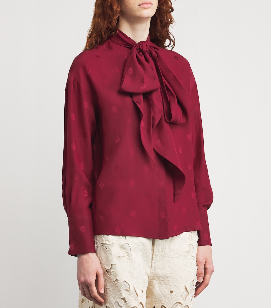 Silk Tie-Neck Blouse R0368 Image 3