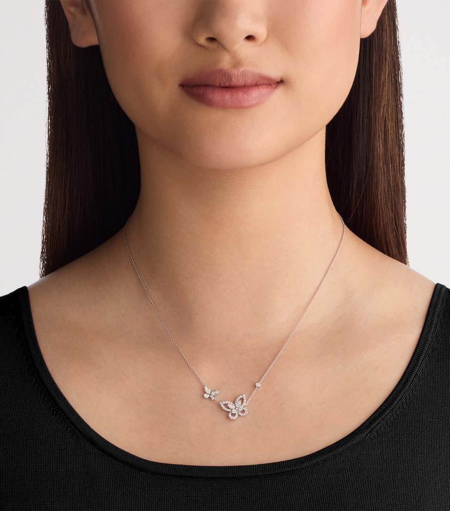 Graff White Gold and Diamond Butterfly Necklace White Gold Image 2