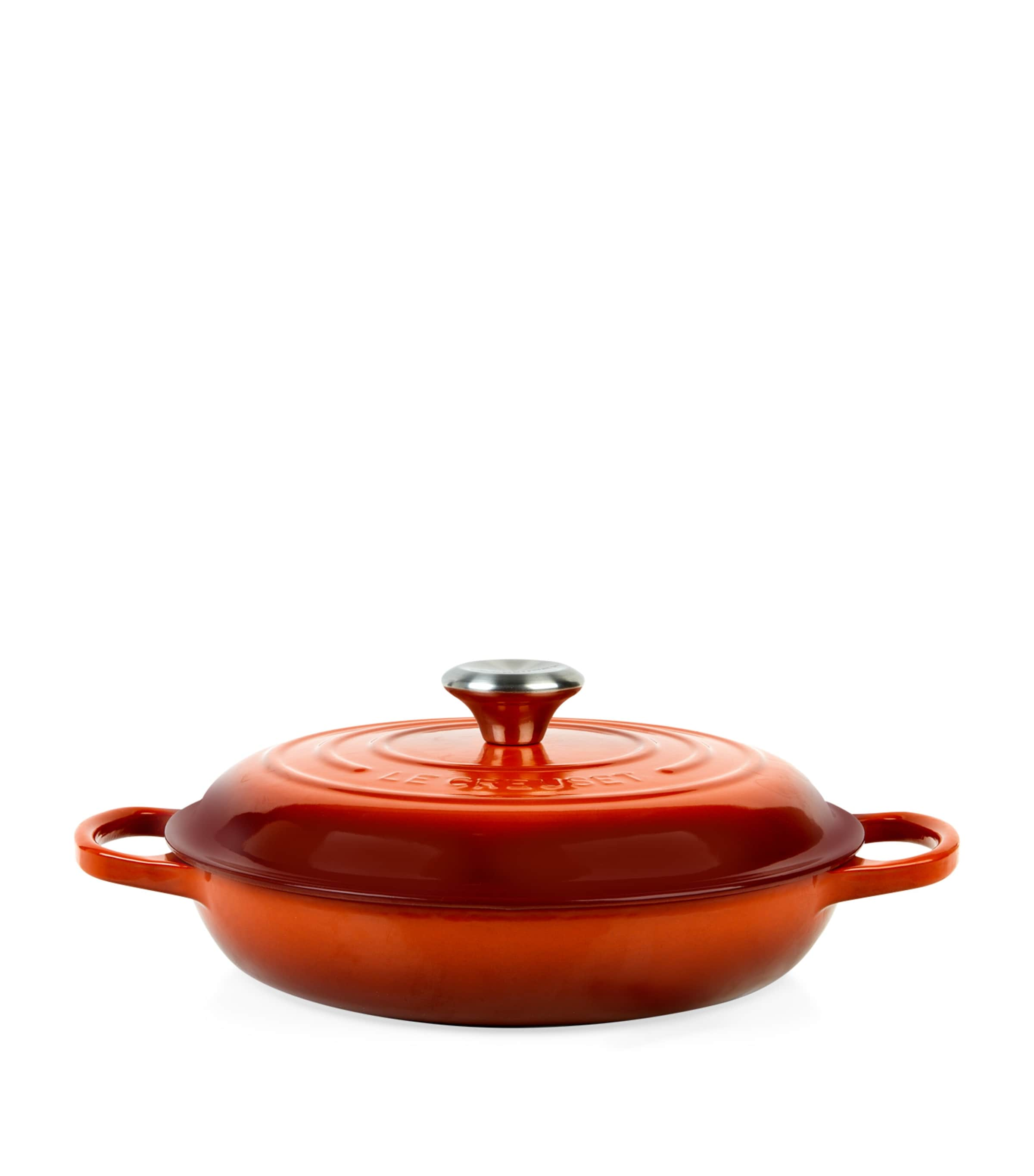 Shop Le Creuset Cast Iron Shallow Casserole Dish In Pink