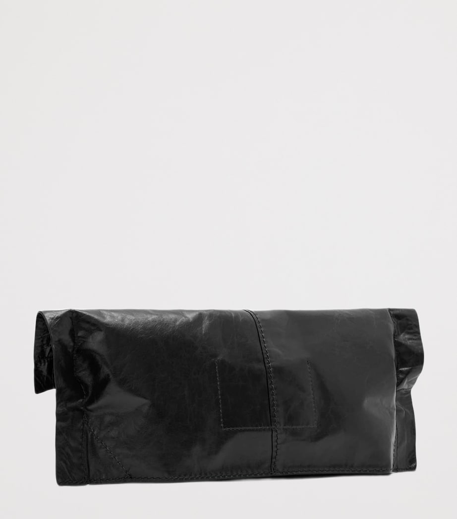 AllSaints Leather Lutece Clutch Bag Black Image 3
