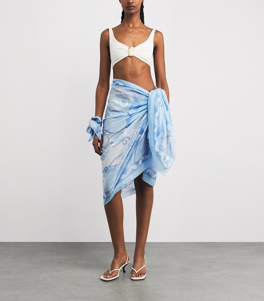 PUCCI Womens Cotton Orchidee Pareo Pale Image 2