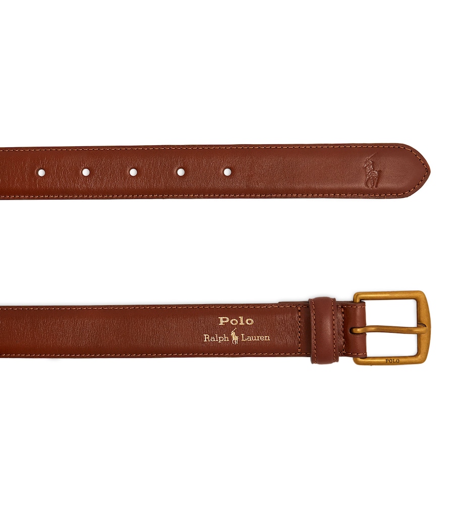 Logo Leather Belt BROWN Image 9