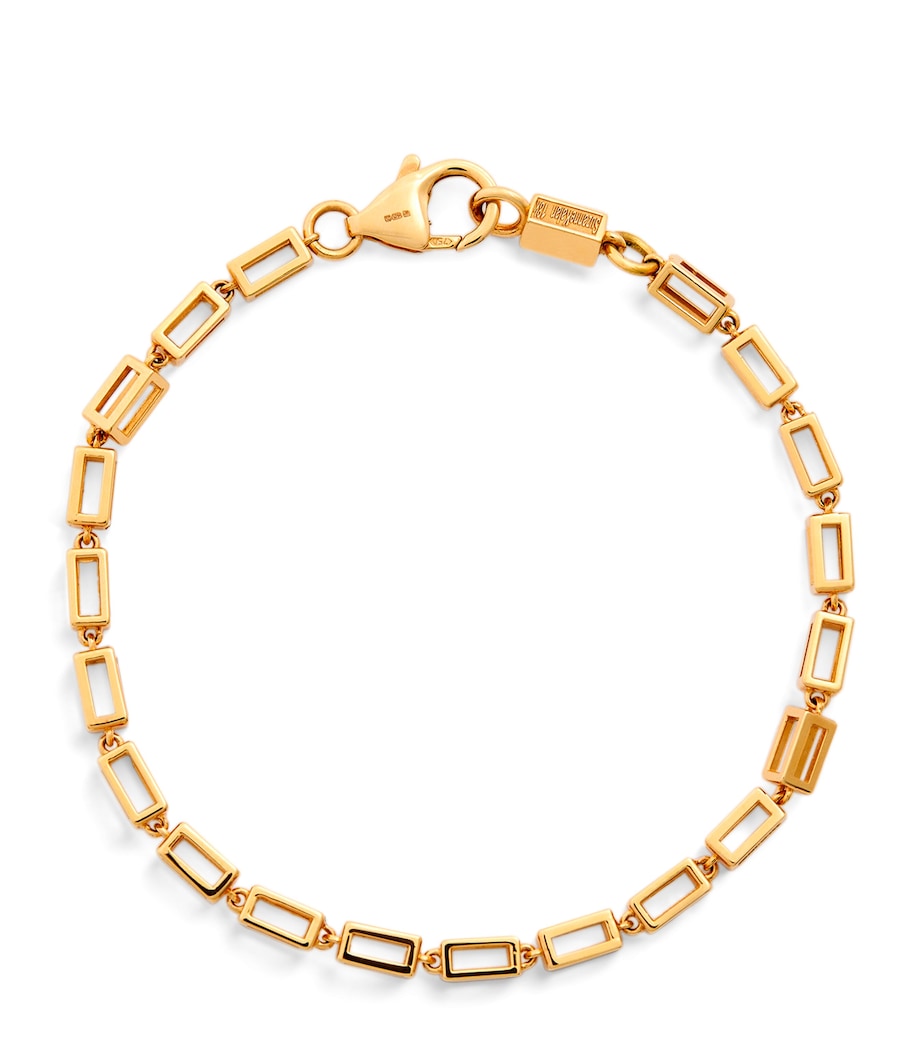Large Yellow Gold Block-Chain Bracelet 18K YG Image 1