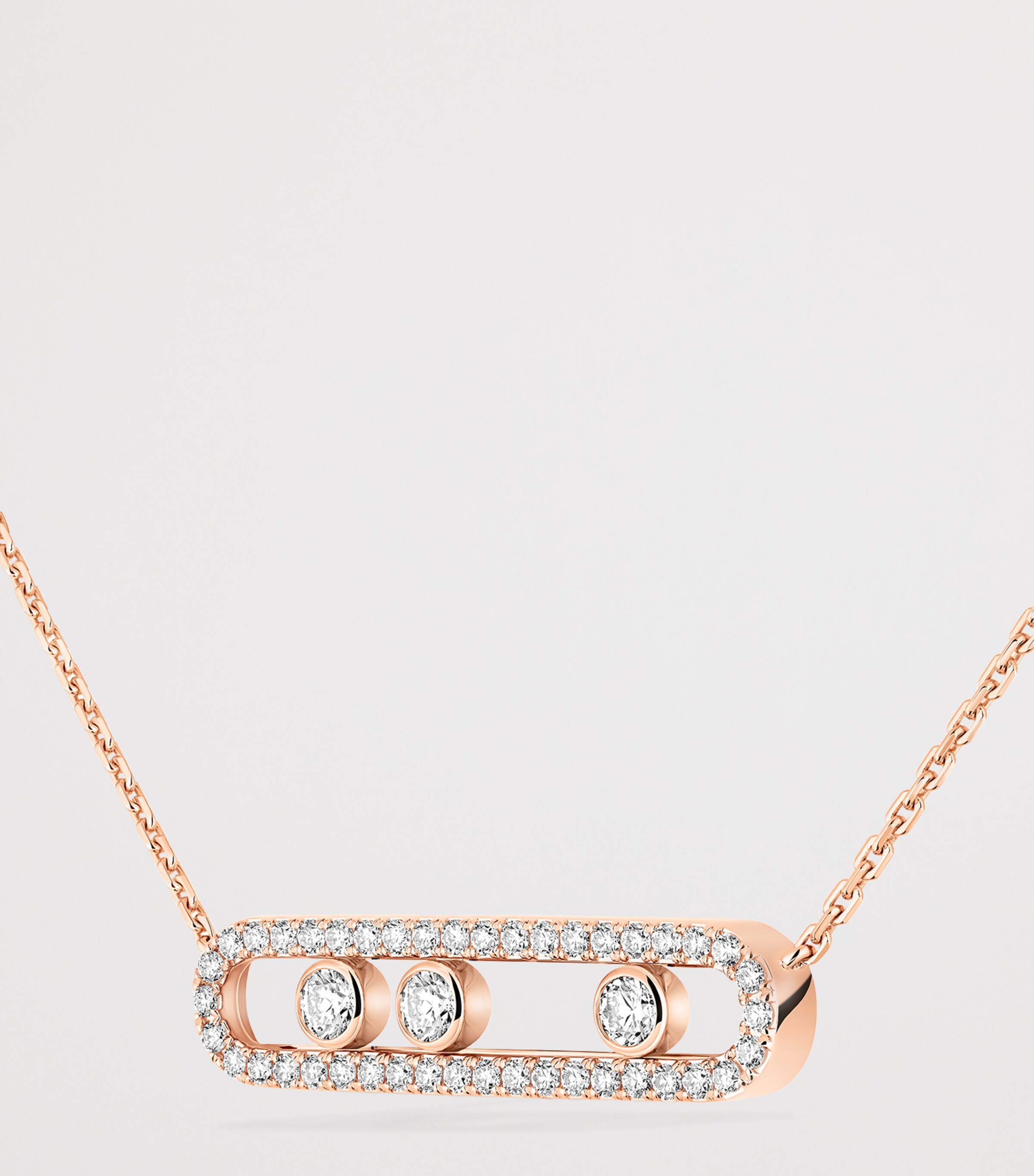 Messika Move Classique Pink Gold and Diamond Pavé Necklace (0.70ct) Pink Gold Image 3
