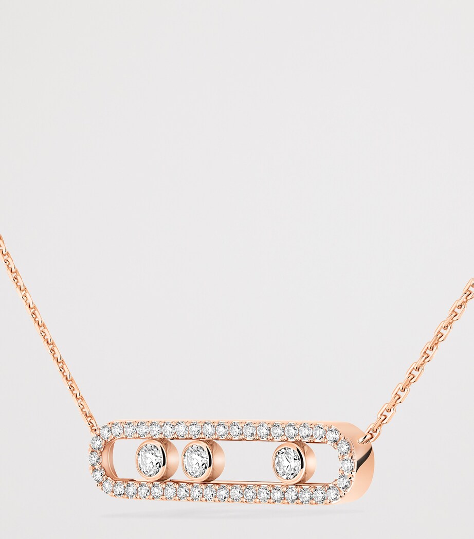 Messika Move Classique Pink Gold and Diamond Pavé Necklace (0.70ct) Pink Gold Image 3