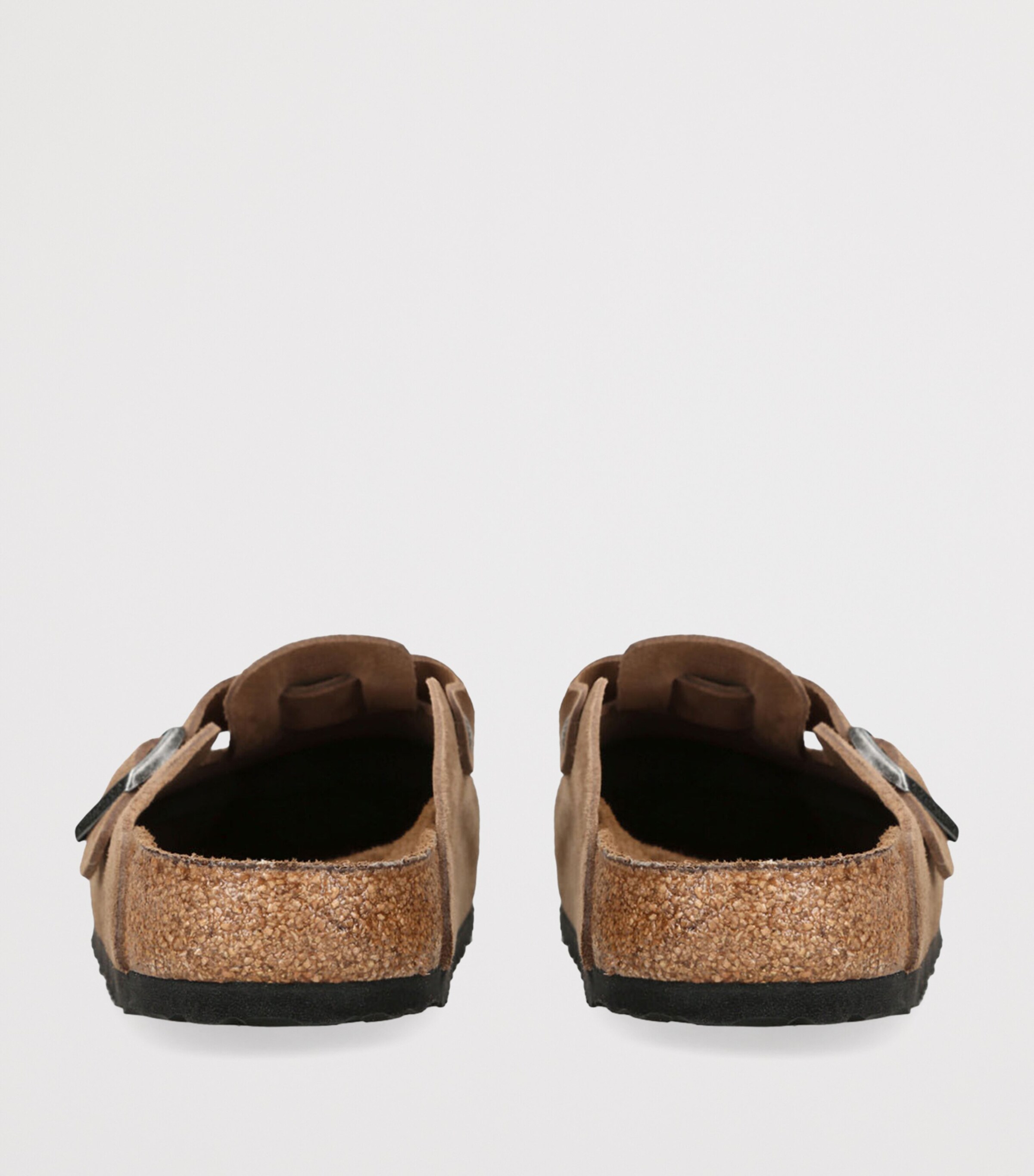 Birkenstock Suede Boston Clogs Mid Brown Image 2