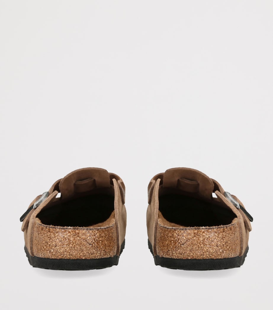 Birkenstock Suede Boston Clogs Mid Brown Image 2