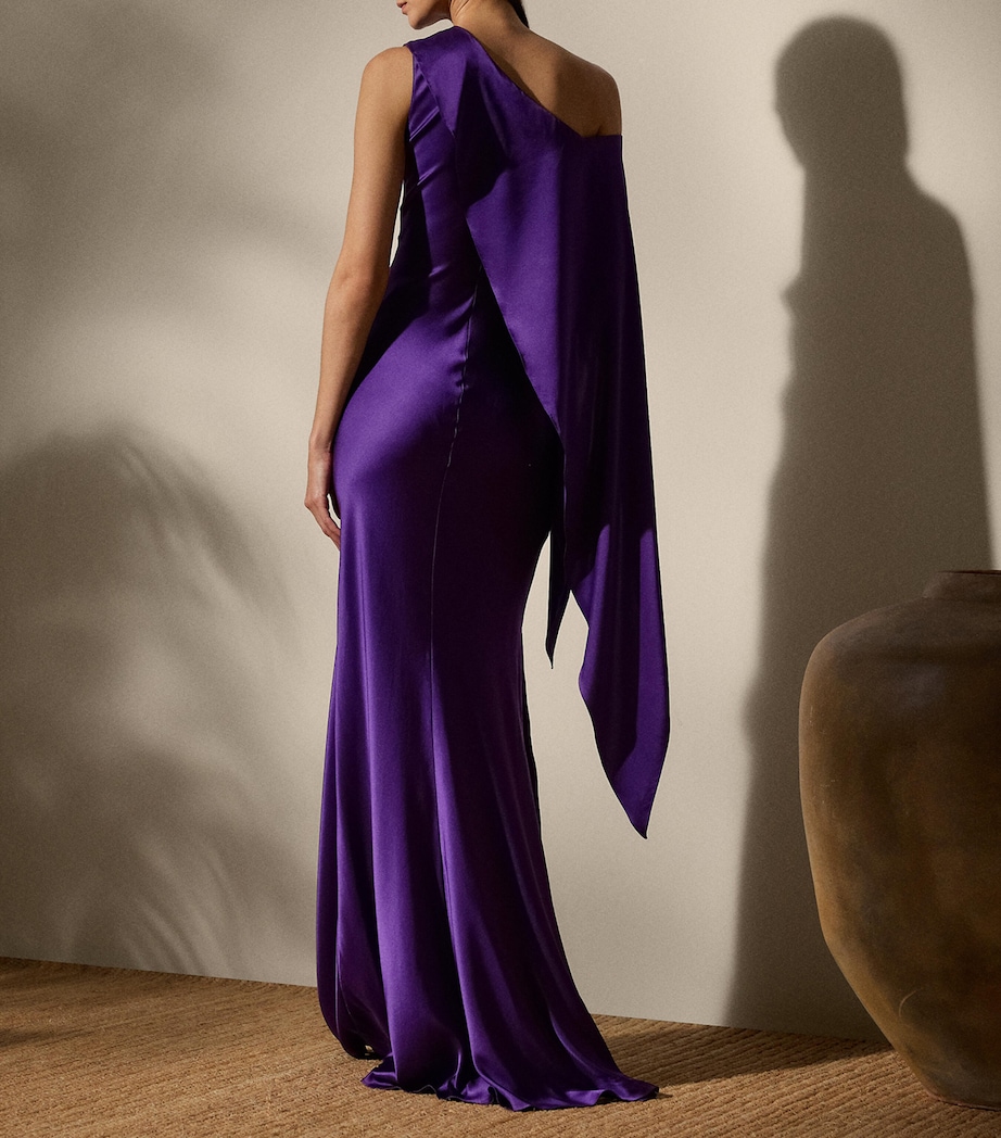 Stretch-Silk Charmeuse Lizzie Maxi Dress PURPLE Image 4
