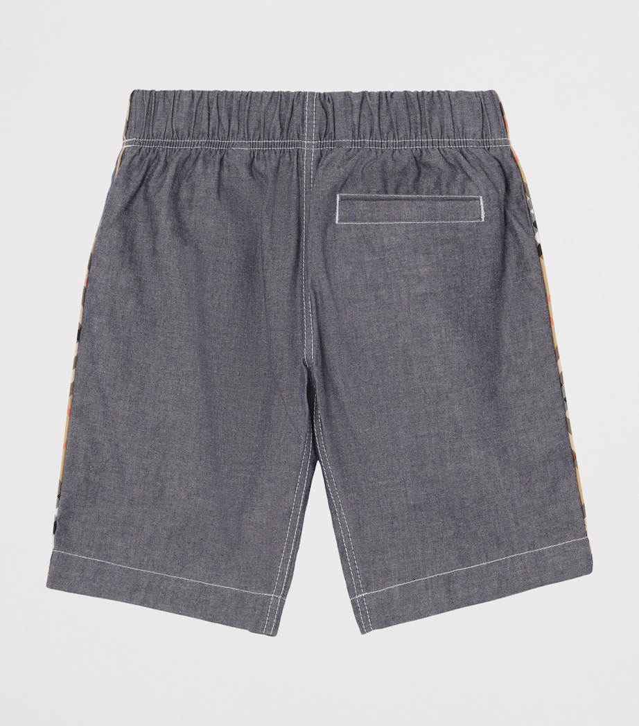 Burberry Kids Cotton Cargo Shorts (4-12 Years) Damson Blue Melange Image 2