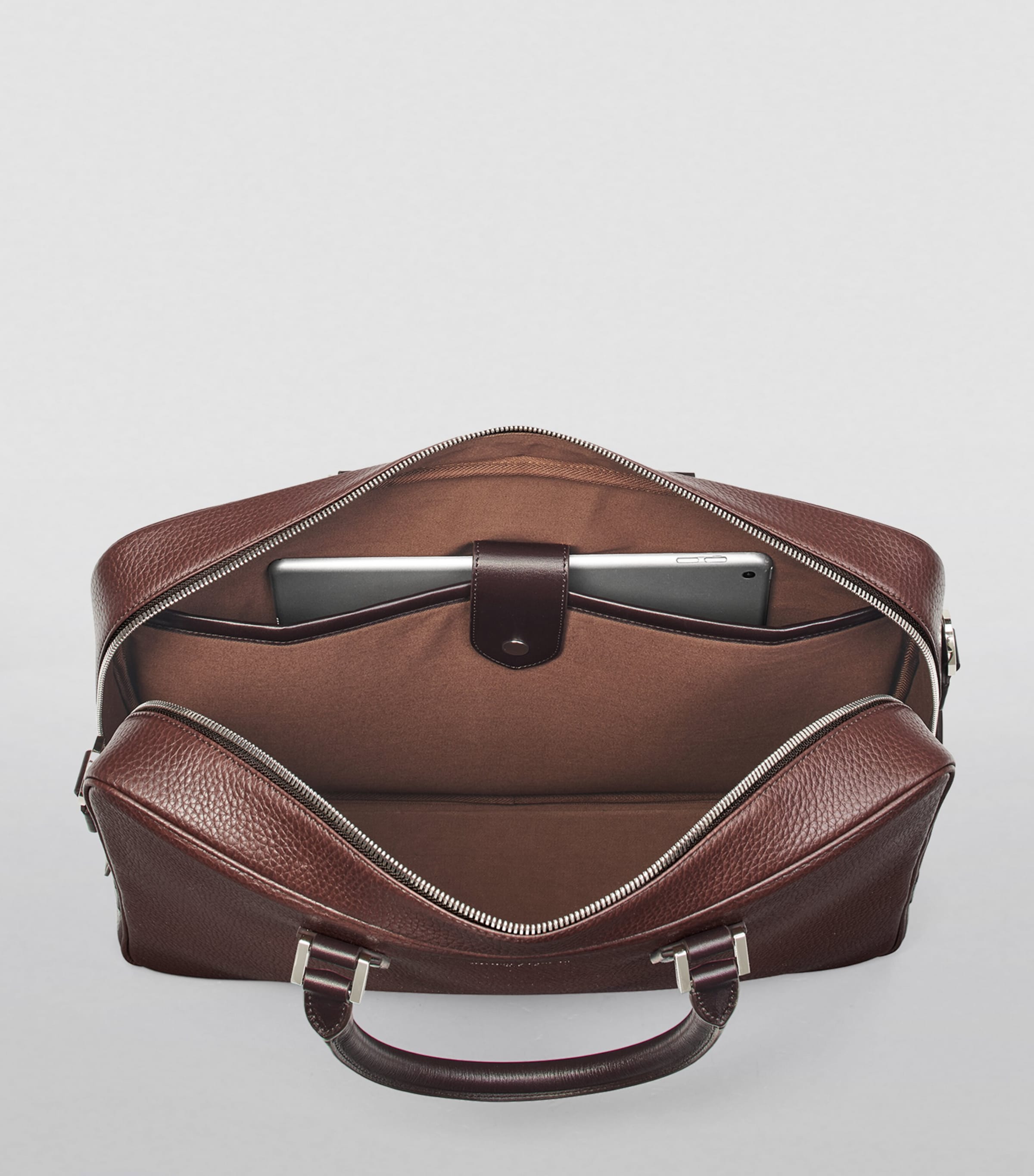 Leather Mount Street Briefcase Bag TOBACCO Image 5