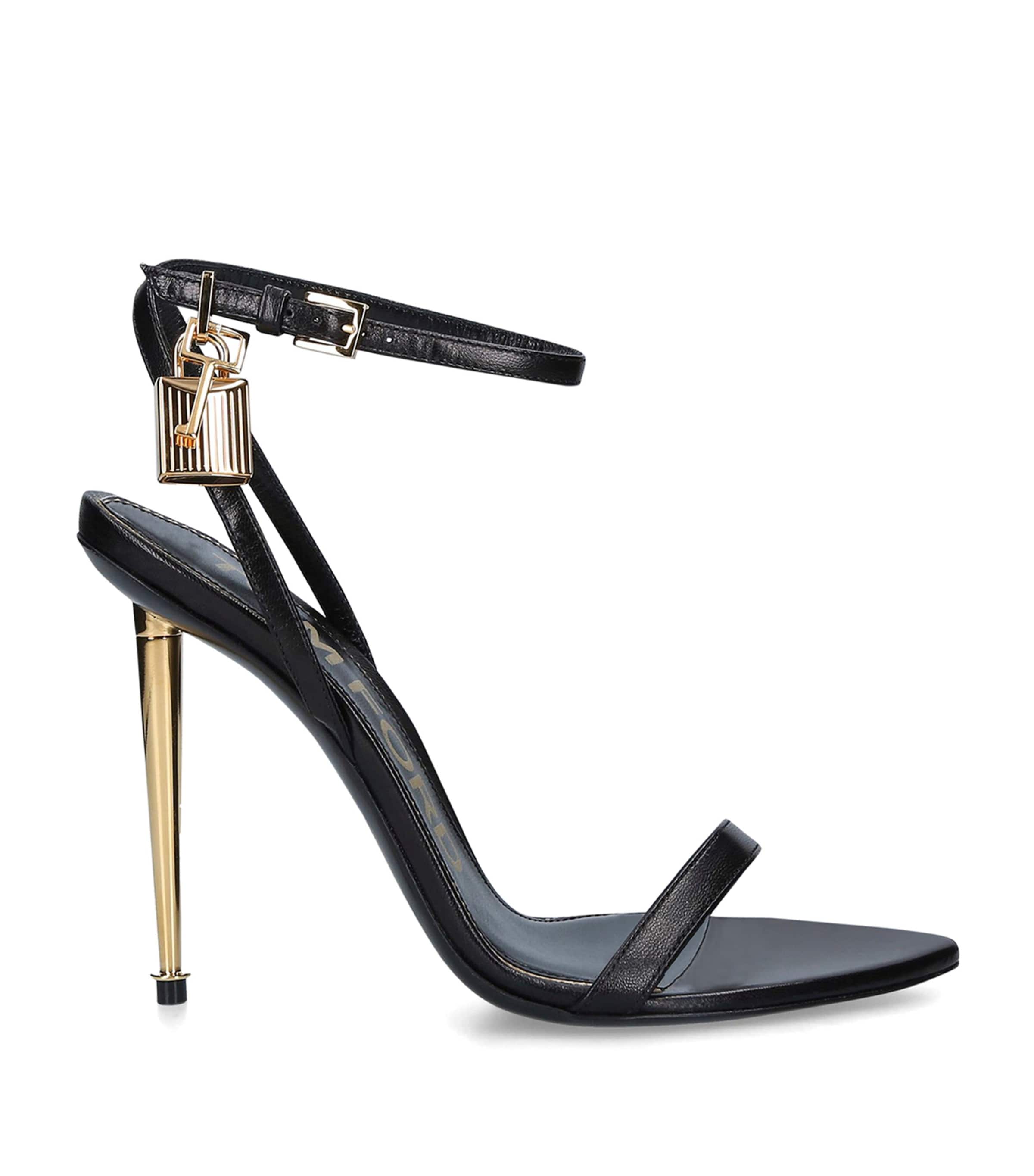 TOM FORD Leather Padlock Sandal 105 | Partywear | Womens | Women Shoes | Heels | Sandals | Designers | Tom Ford | Shoes
