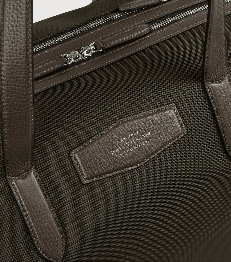 Smythson Canvas Norton Travel Bag Dark Moss Image 4