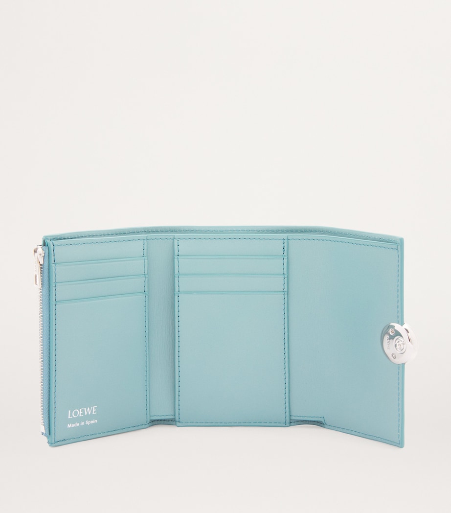 Leather Vertical Pebble Wallet WATER Image 3