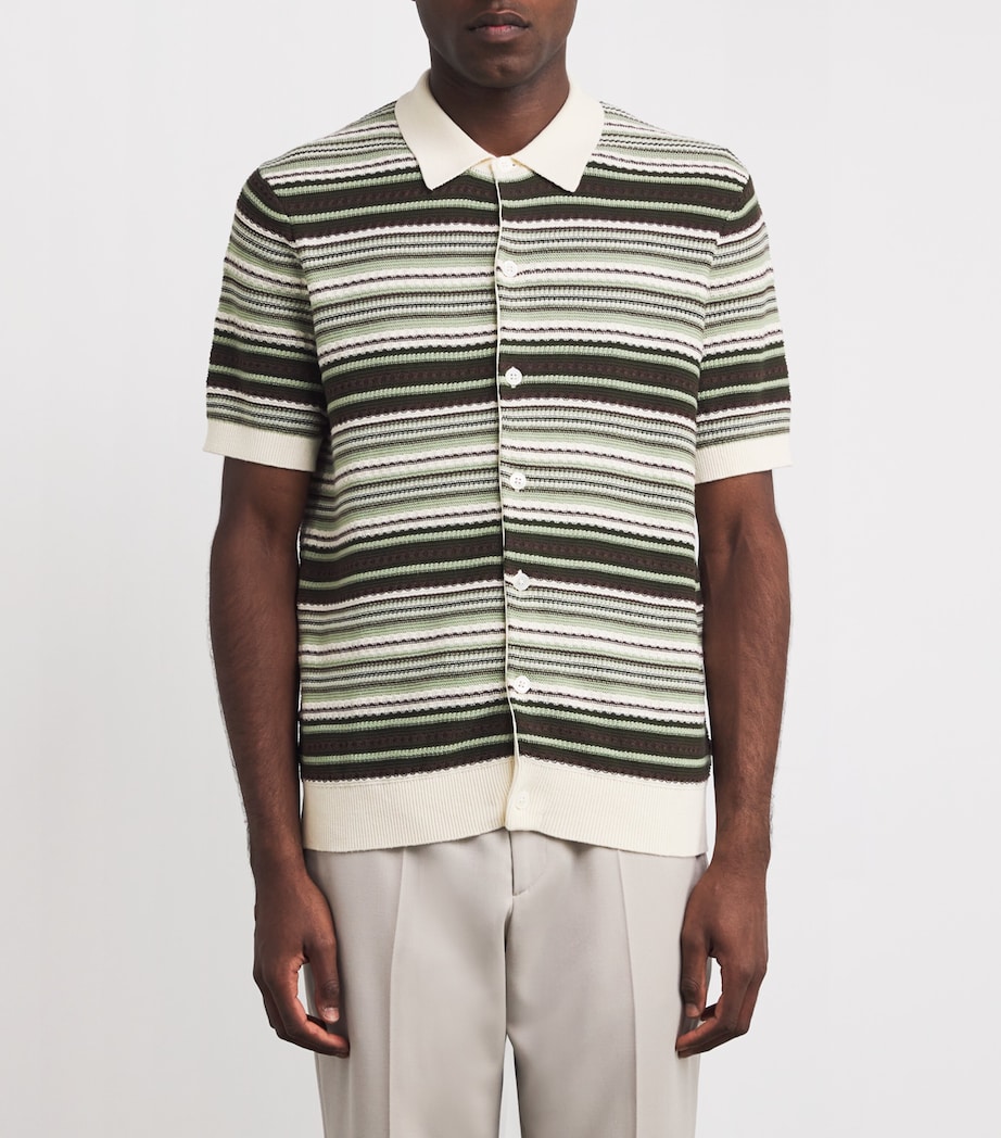 Organic Cotton Nolan Shirt GREEN STRIPE 730 Image 3