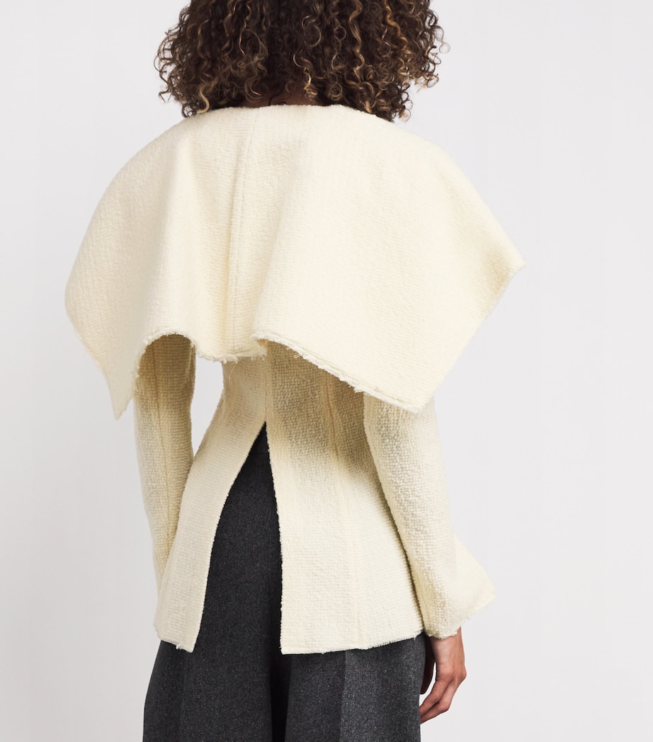 Wool Shawl-Collar Jacket ECRU Image 4